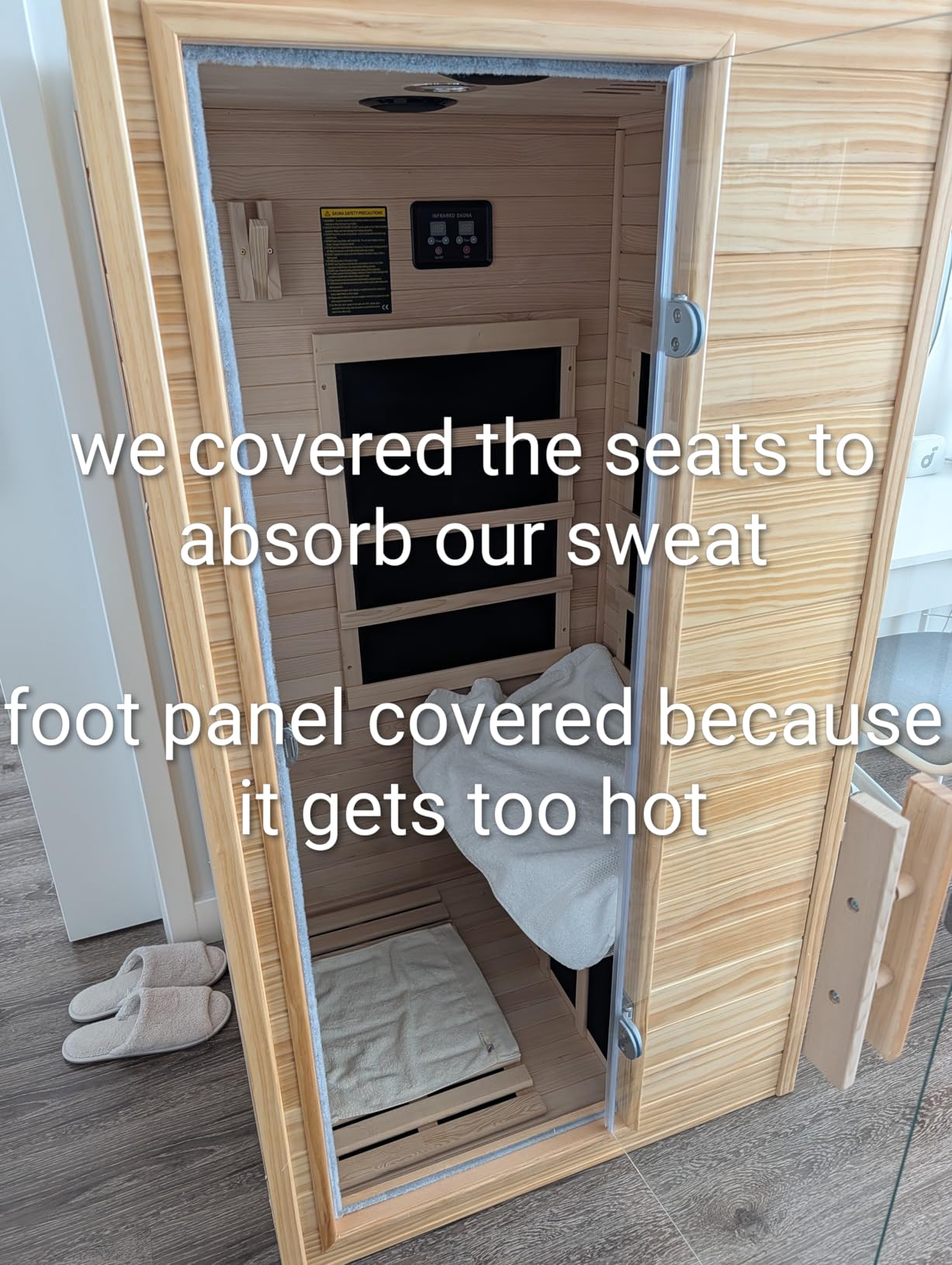 2 Person Indoor Home Infrared Sauna Room for Home Gym, Canadian Hemlock Wood, 616 * 220mm Red Light Beauty System, Fast Heating to 140°F, 110V/1800W, Bluetooth MP3, Gift for Family customer photo 1