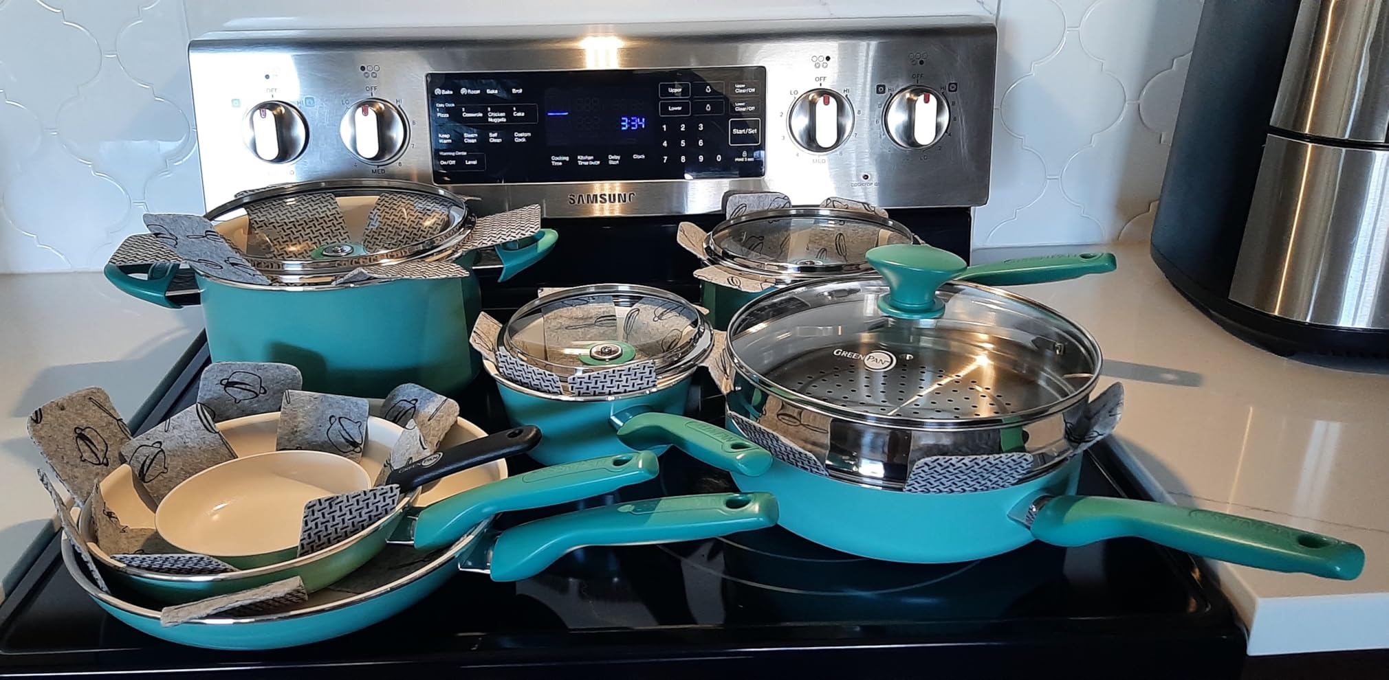GreenPan Rio Advanced 12 Piece Cookware Set, Ceramic Nonstick PFAS-Free Pots & Pans with Cooking Utensils, Induction Ready, Dishwasher & Oven Safe, Cream White customer photo 1