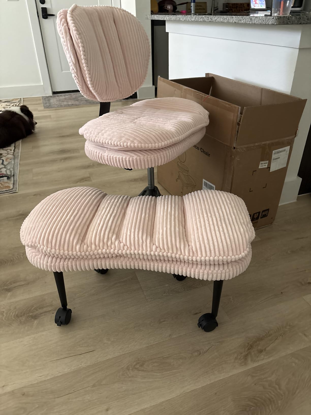Cross Legged Office Chair, Ergonomic Cloud Criss Cross Desk Chair, Meditation Chair with Wheels, Height Adjustable Seat for ADHD, Wide Kneeling Chair with Back Support, Black customer photo 2