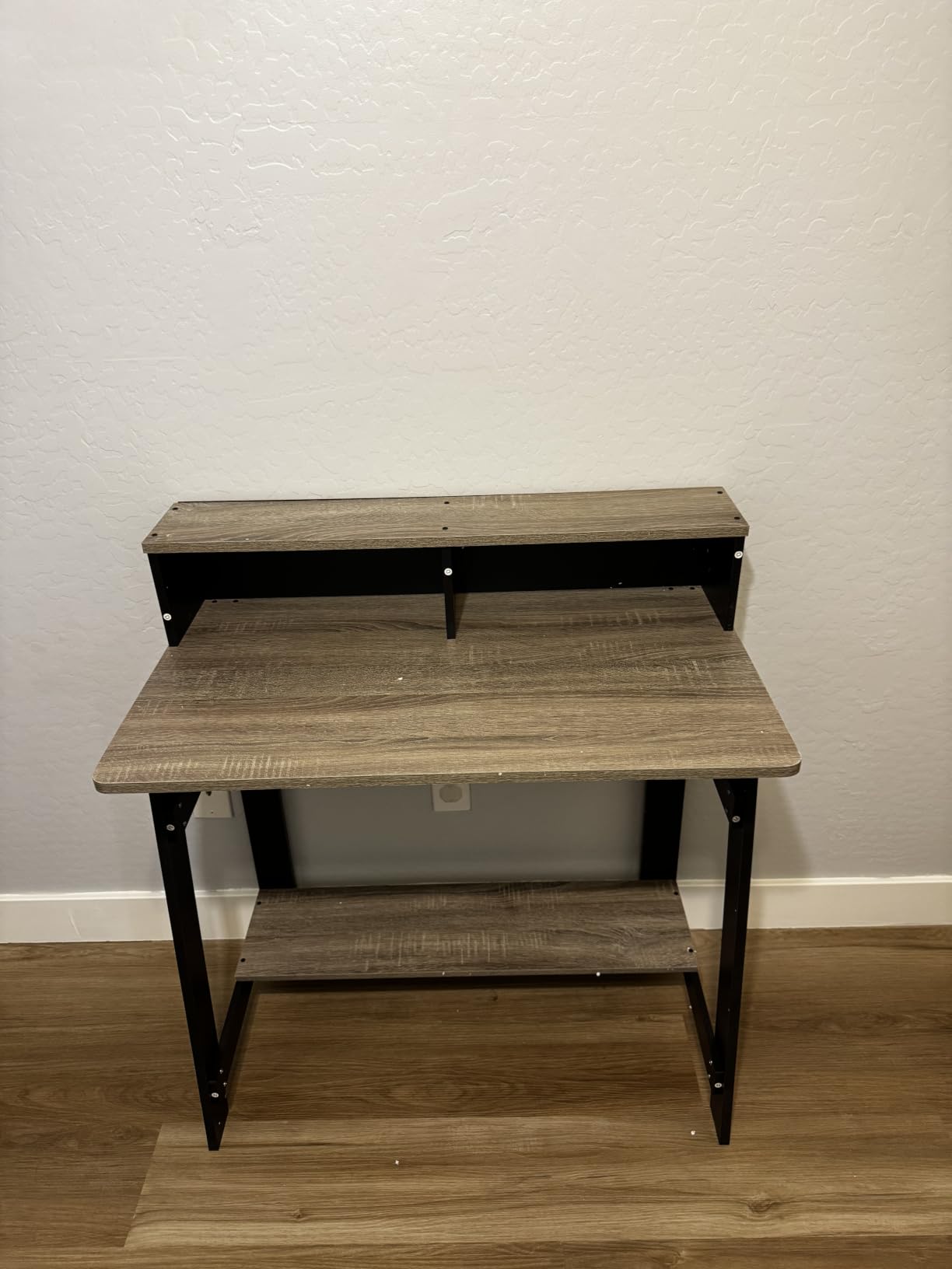 Furinno Jaya Desk, 39.2 Wide Computer Desk with Drawer, Darkwood customer photo 1