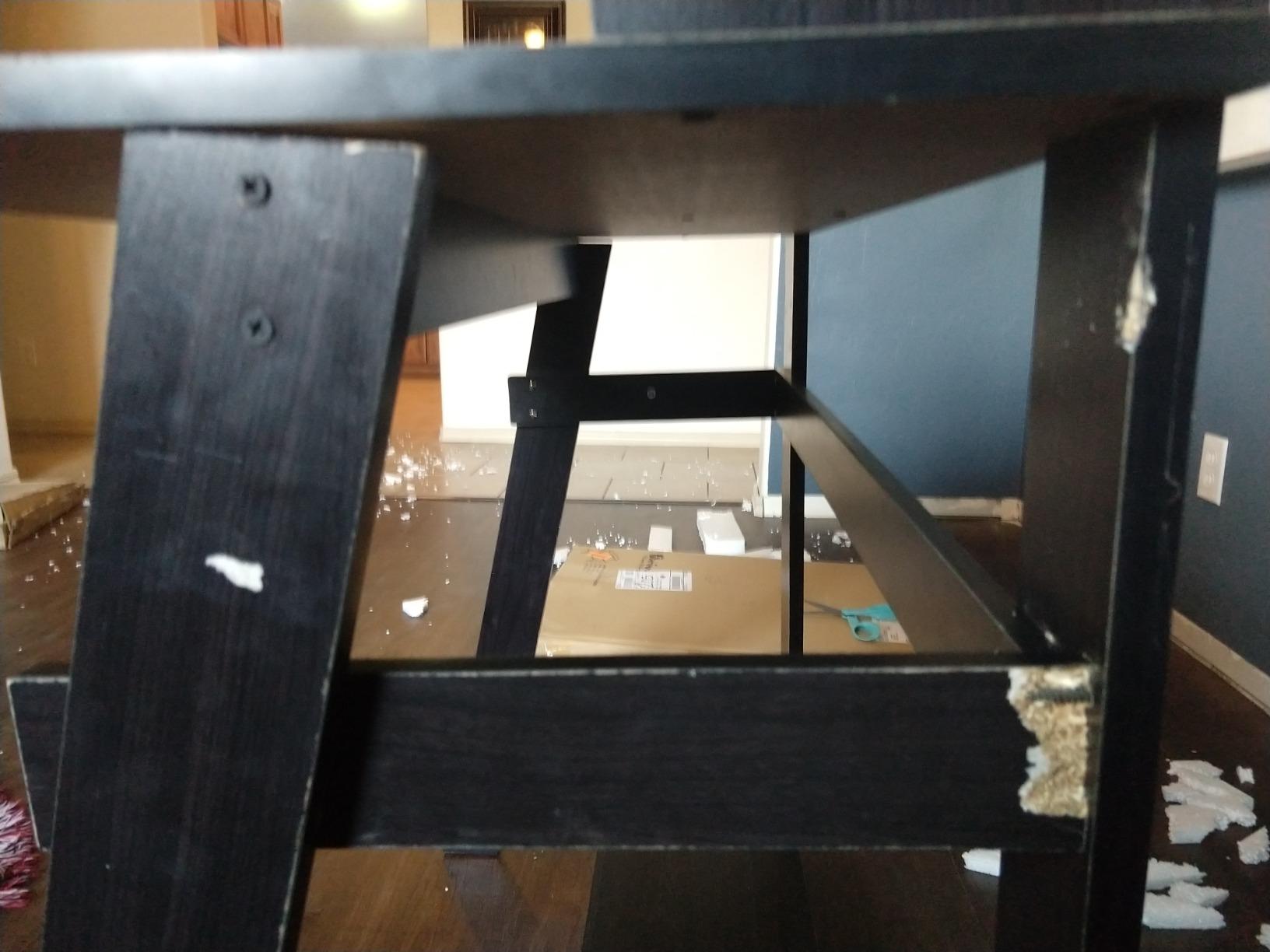 Furinno Jaya Desk, 39.2 Wide Computer Desk with Drawer, Darkwood customer photo 2