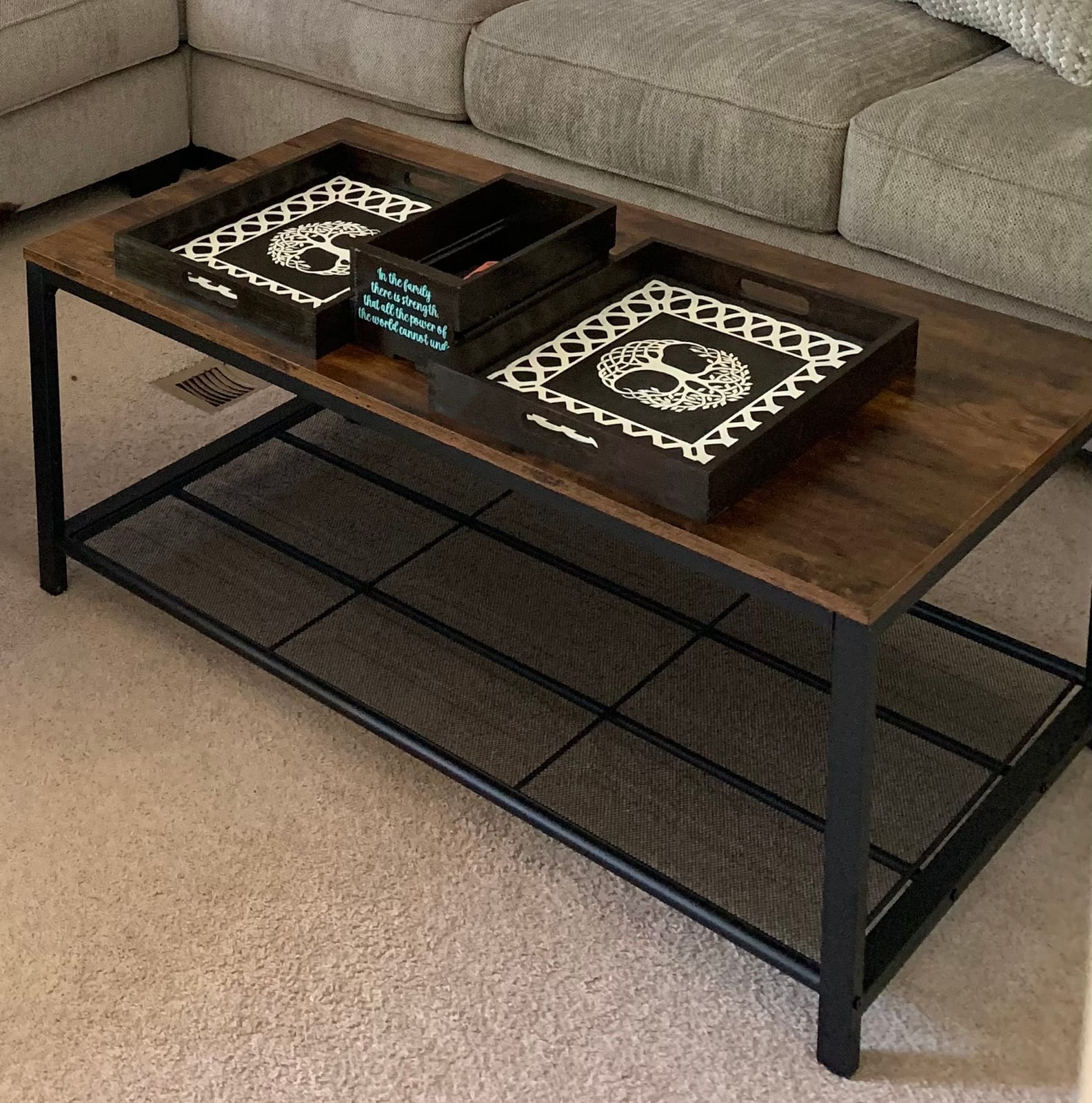 VASAGLE Farmhouse Coffee Table with Storage, Lift Top, Hidden Compartment customer photo 1