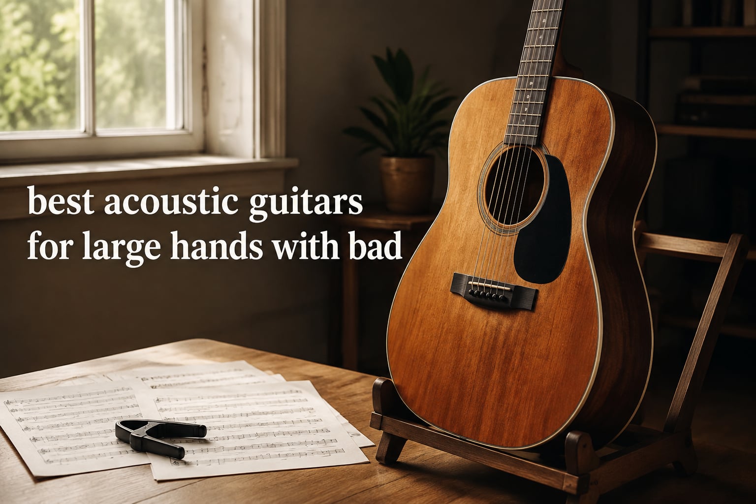 best acoustic guitars for large hands with bad