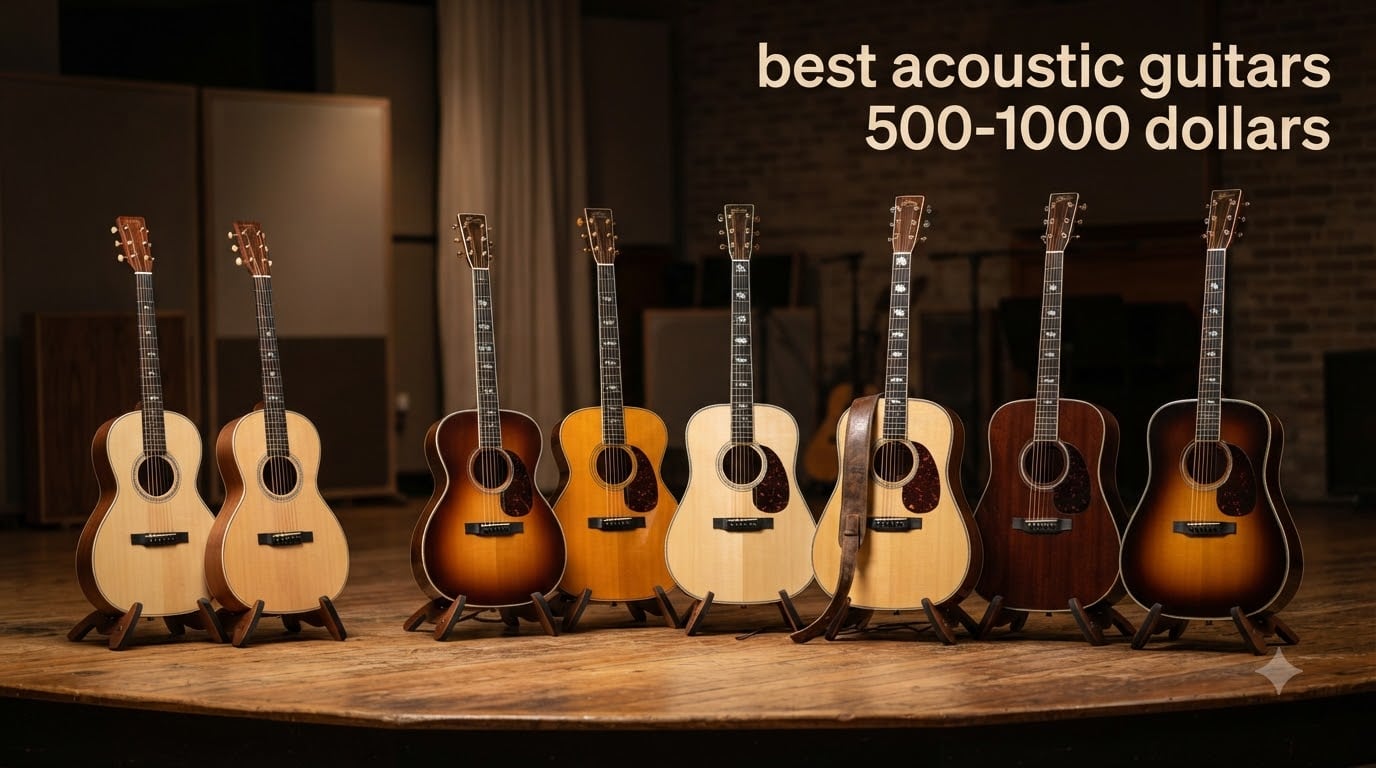 best acoustic guitars 500-1000 dollars