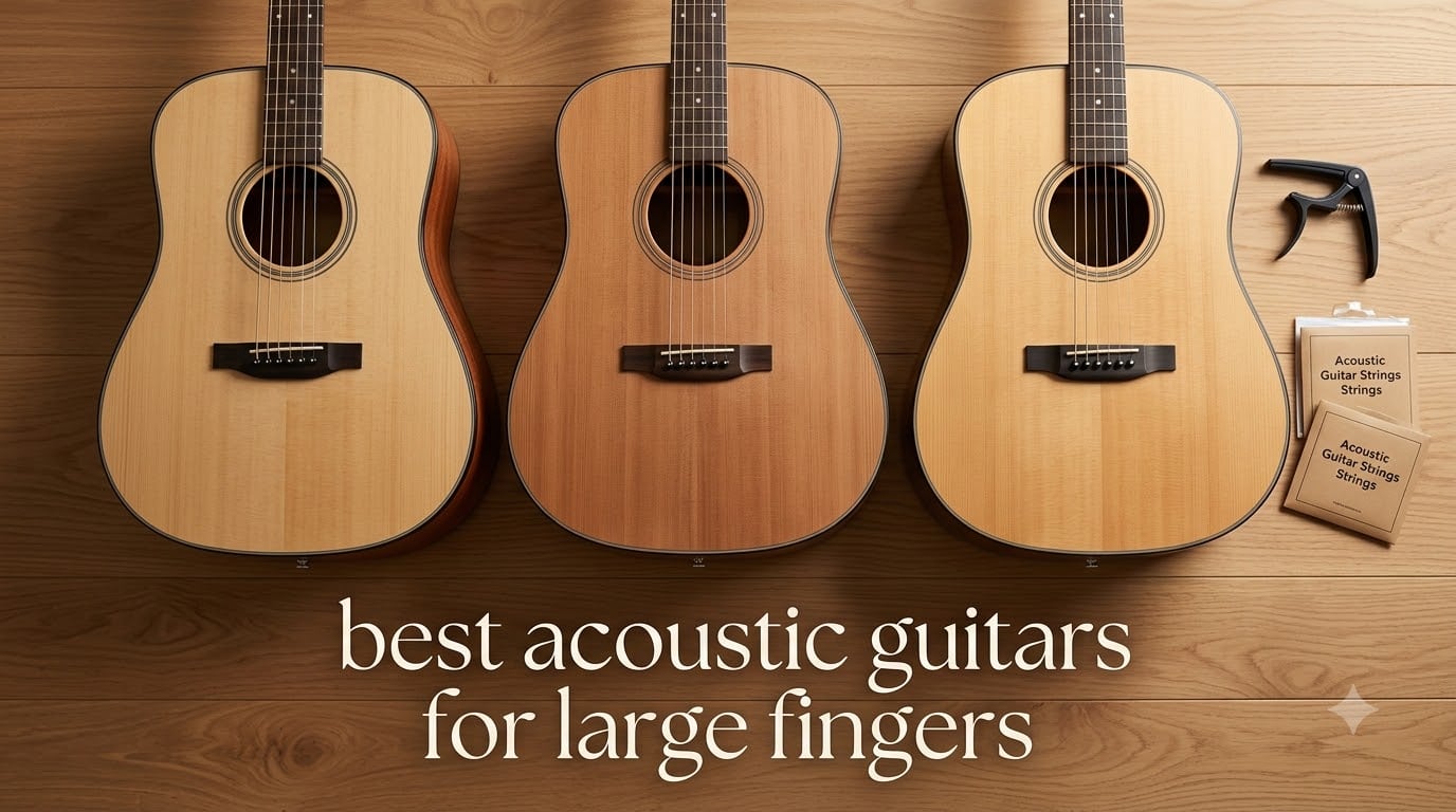 best acoustic guitars for large fingers