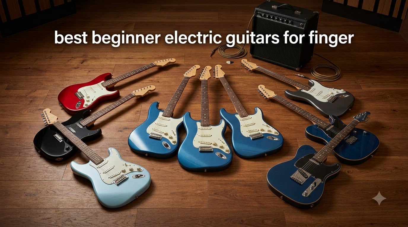 best beginner electric guitars for finger