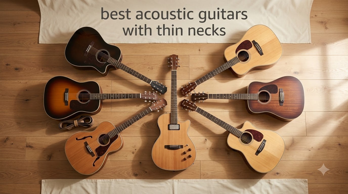 best acoustic guitars with thin necks
