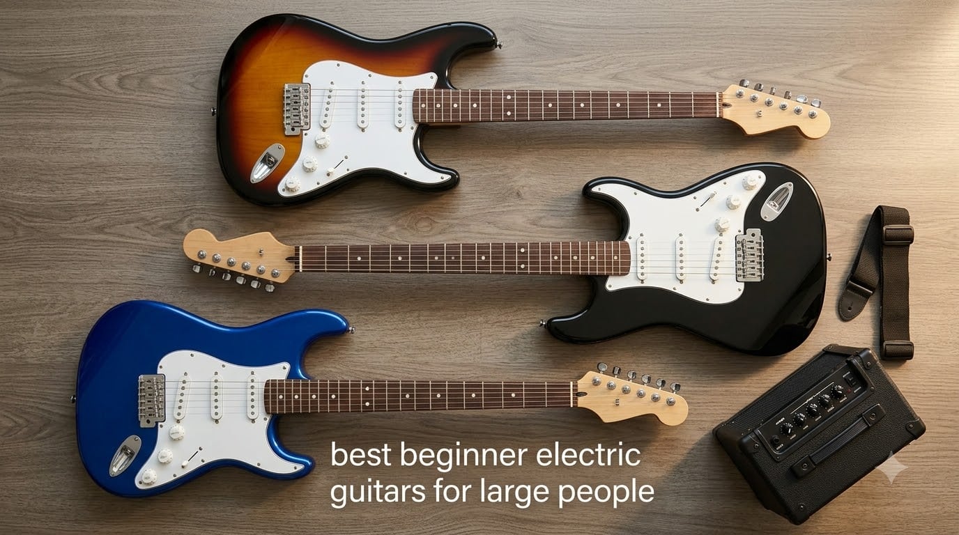 best beginner electric guitars for large people