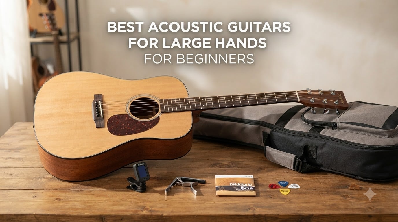 best acoustic guitars for large hands for beginners