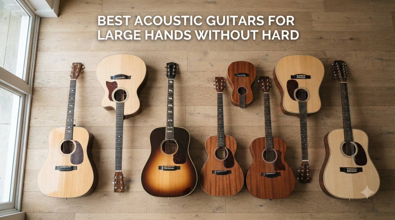 best acoustic guitars for large hands without hard