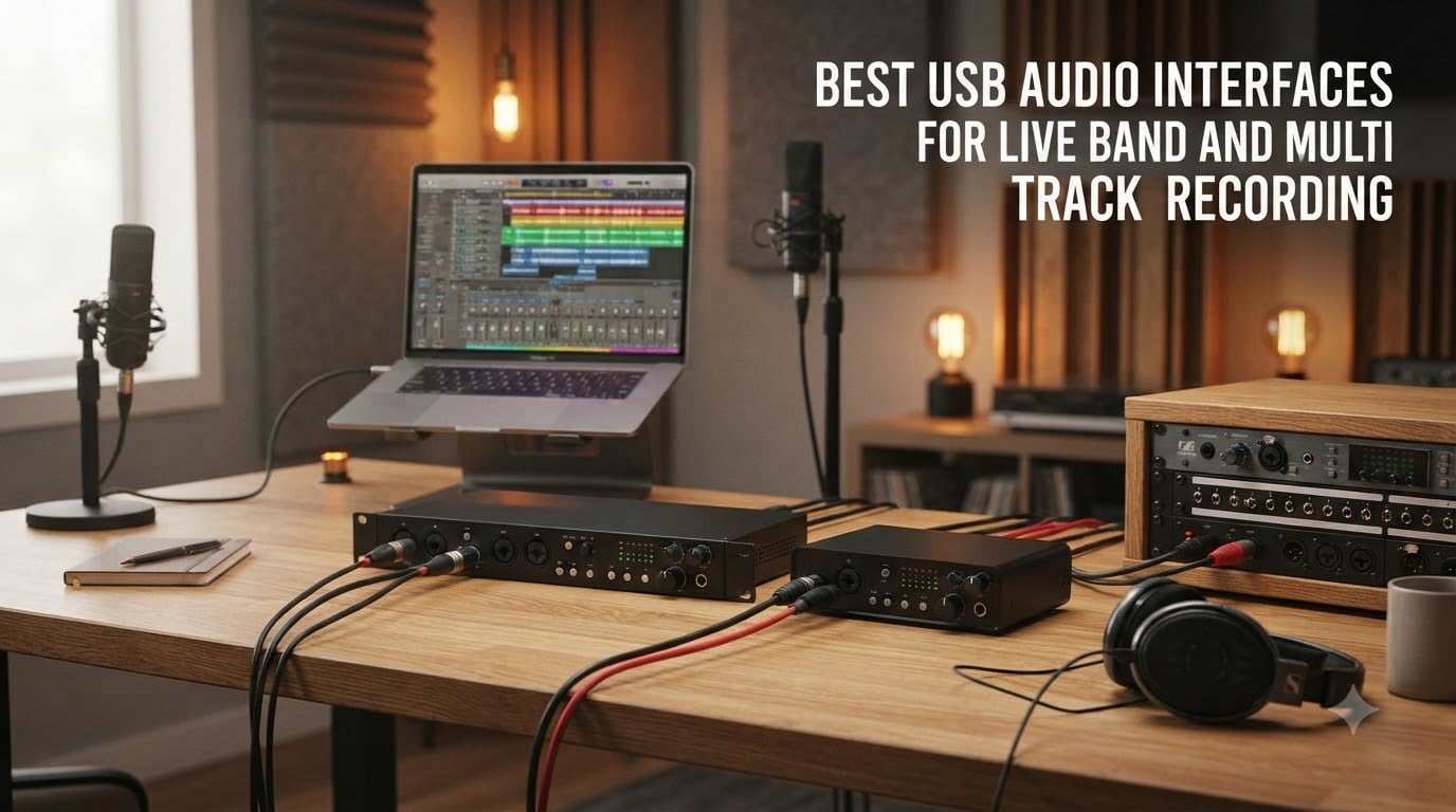 best usb audio interfaces for live band and multi track recording