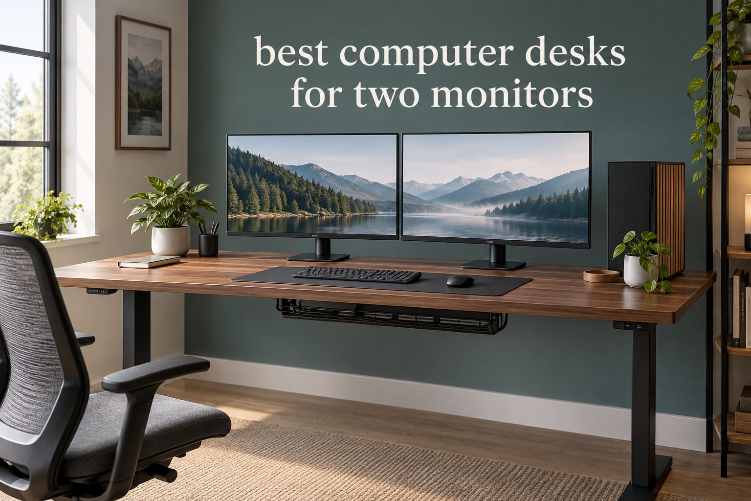 best computer desks for two monitors