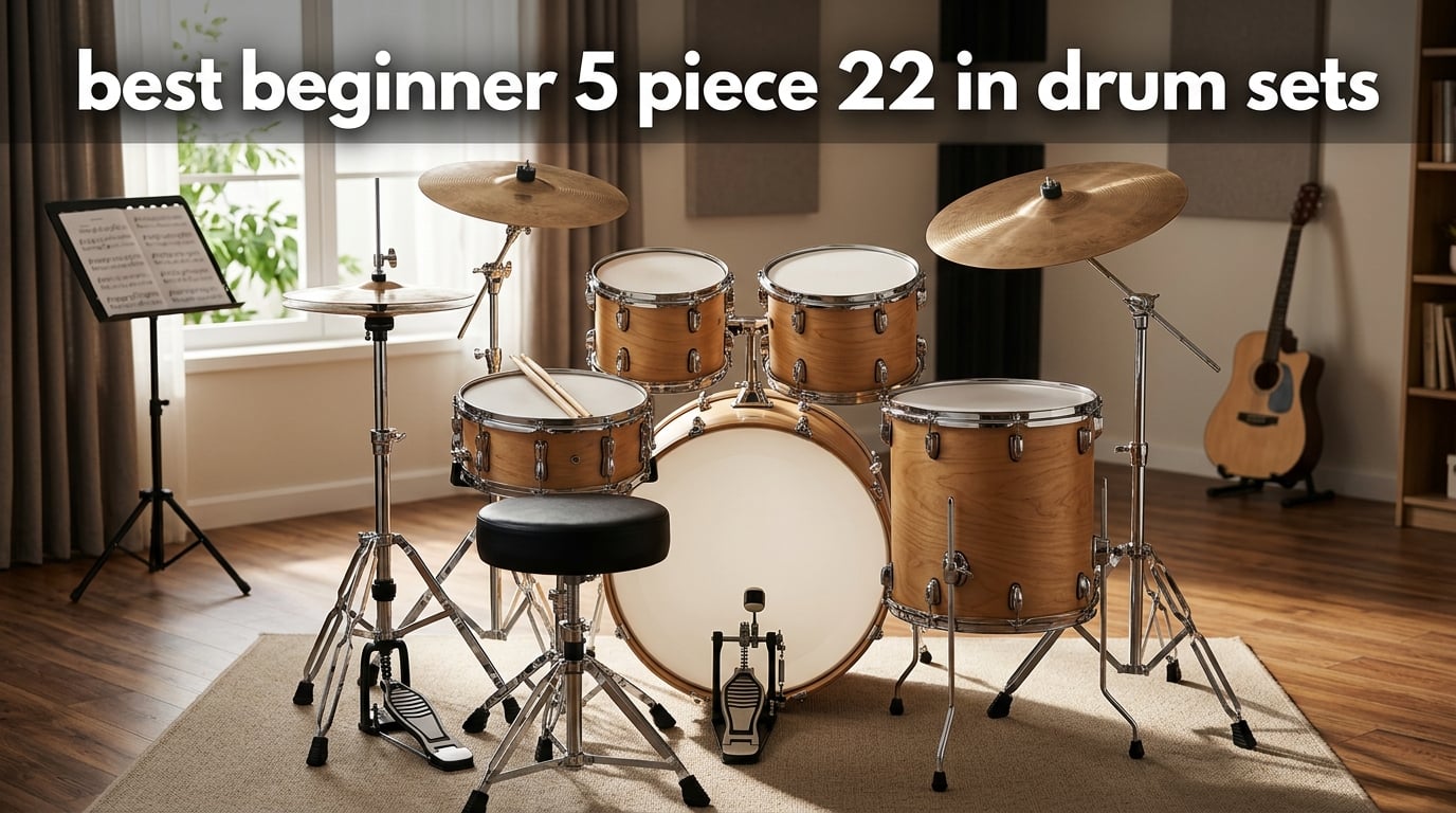 best beginner 5 piece 22 in drum sets