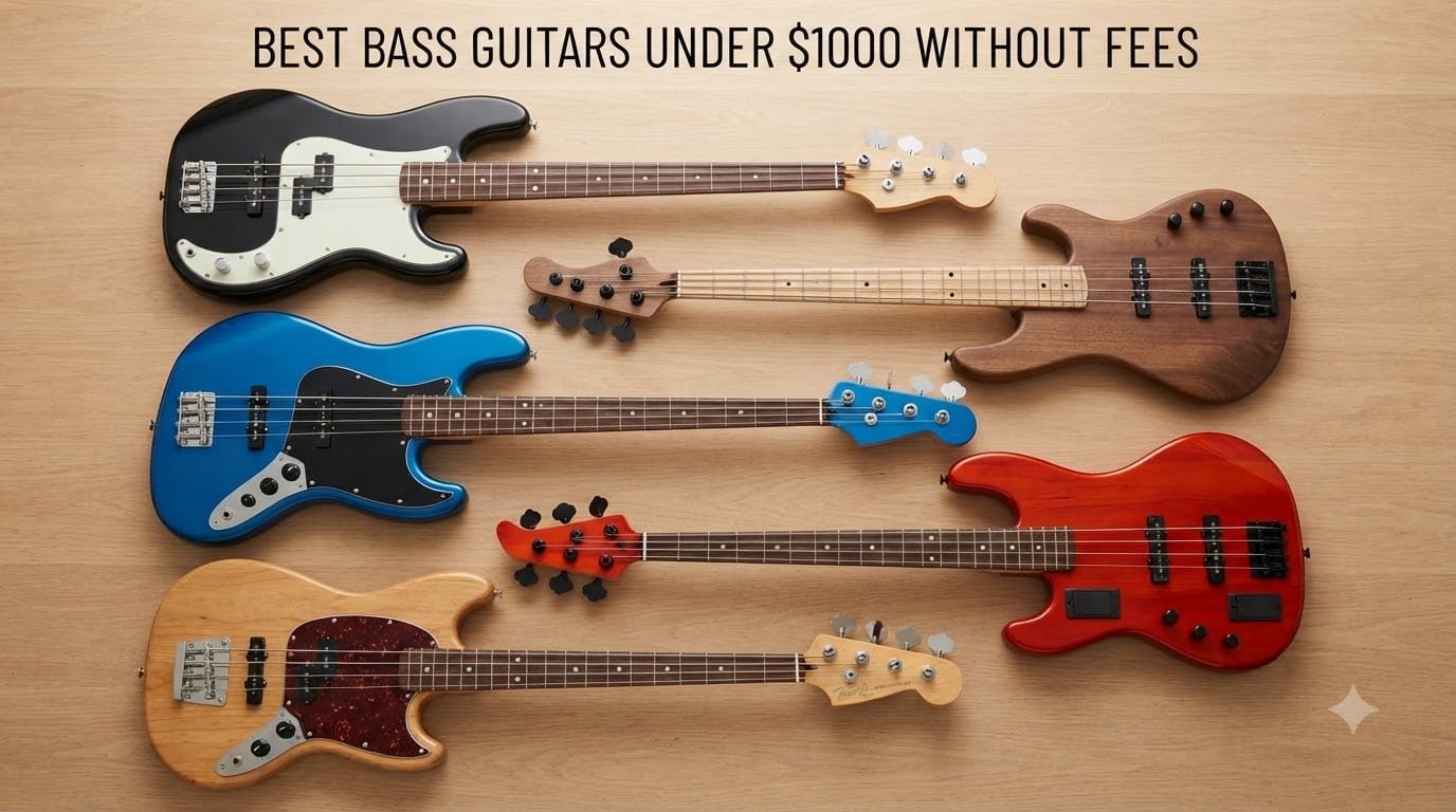best bass guitars under $1000 without fees