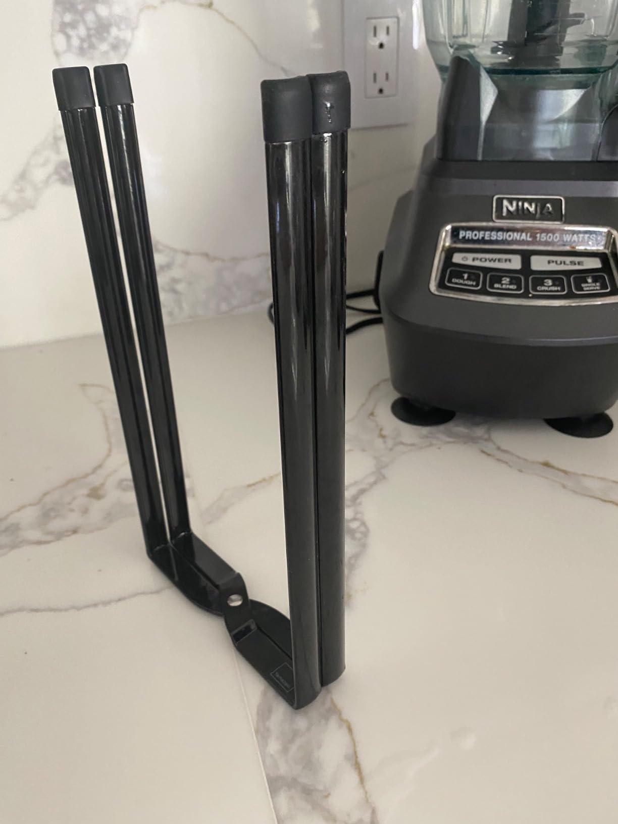 YAMAZAKI Home Tower Kitchen Multi Eco Stand - Multifunctional Plastic Bag Holder Bottle Dryer - Steel customer photo 2