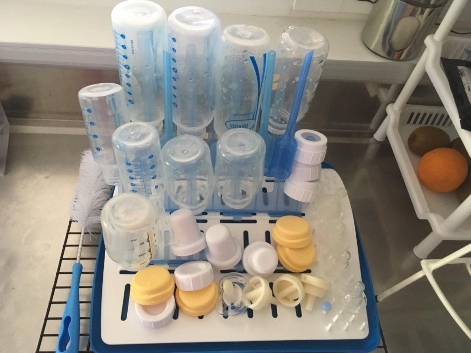 Dr. Brown's Folding Baby Bottle Drying Rack, Blue/White customer photo 1