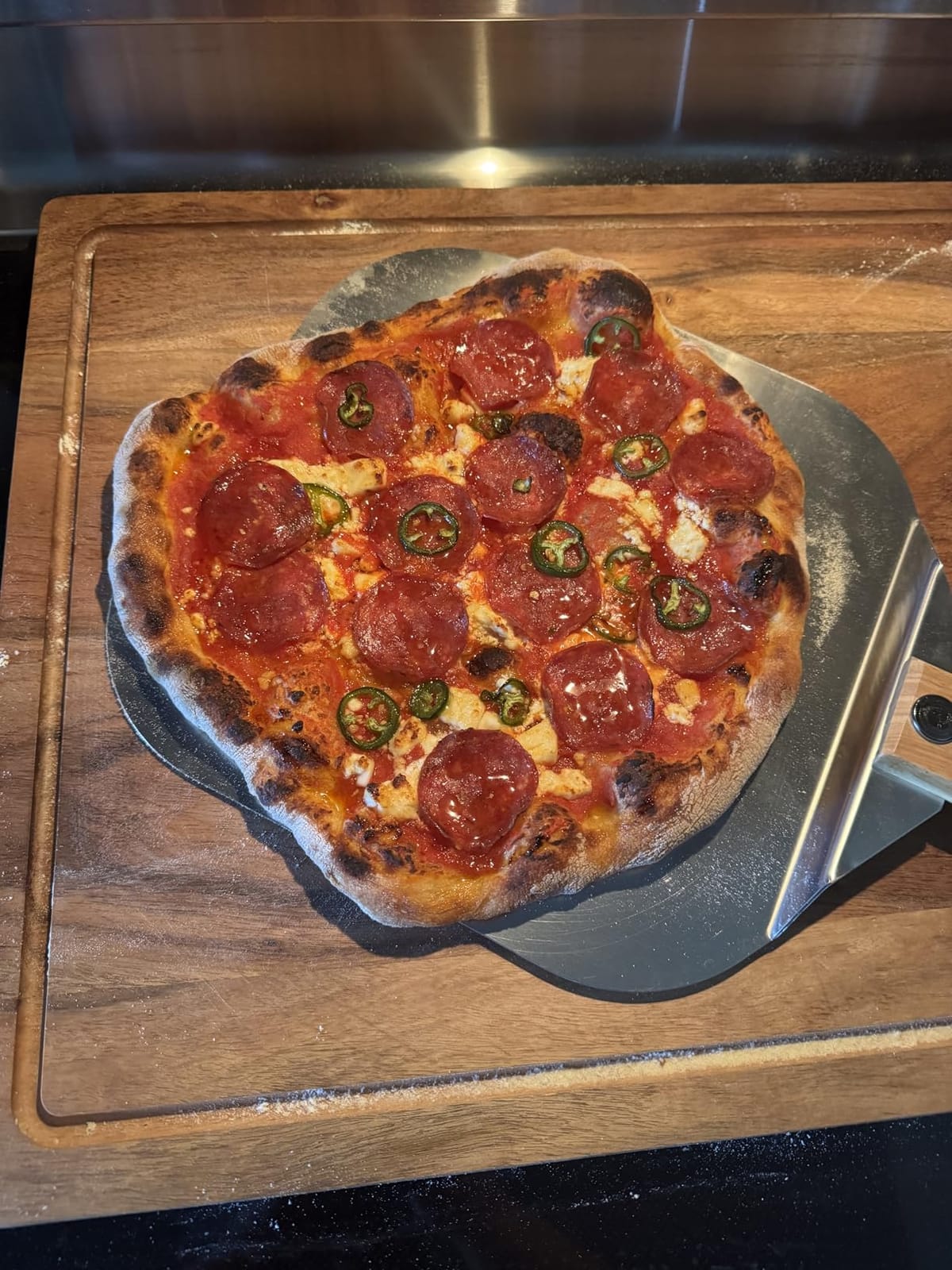 Chef Pomodoro Aluminum Pizza Peel 12x14 in, Foldable Wood Handle customer photo 1