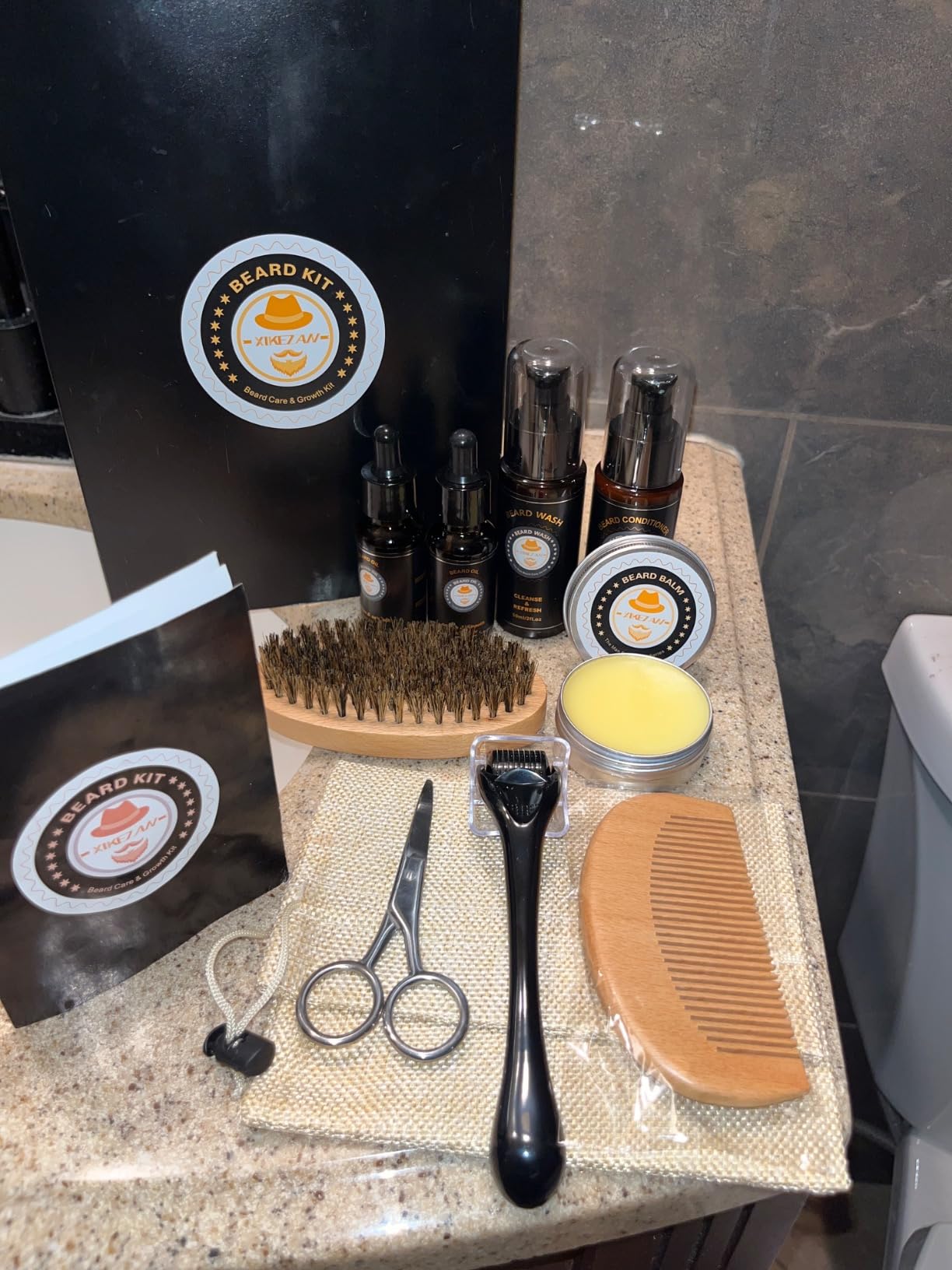 XIKEZAN Beard Kit Gifts for Men Beard Grooming/Care-Soften,Soothe Mustache customer photo 2