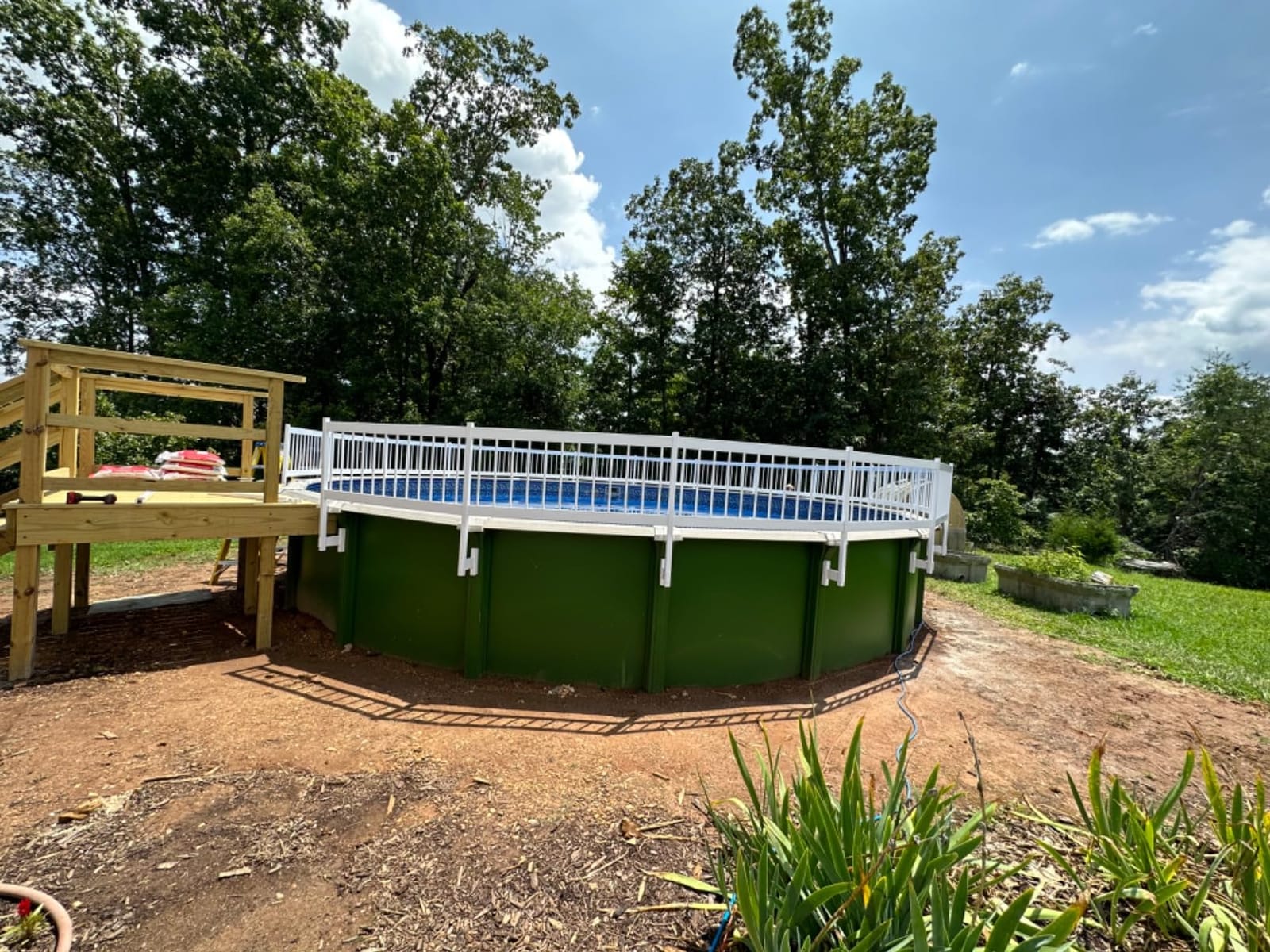 Aqua Select Above Ground Swimming Pool Resin Safety Pool Fence Base | White customer photo 1