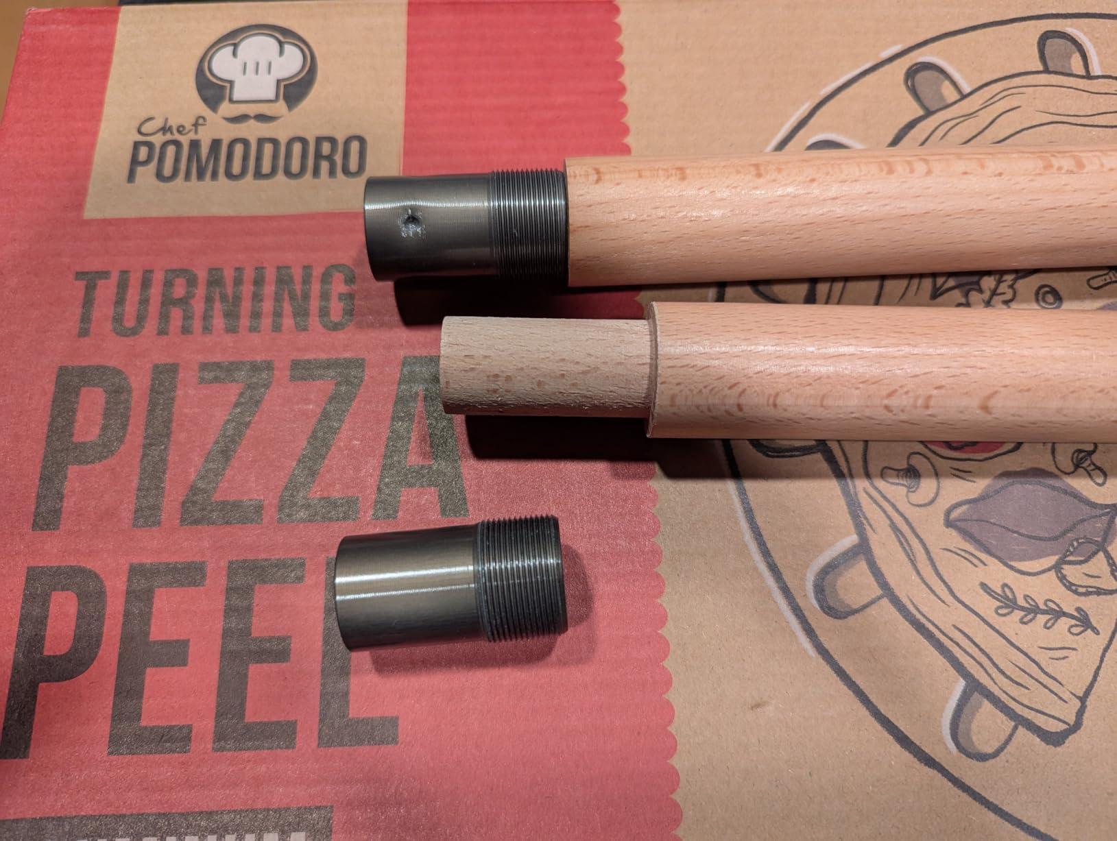 Chef Pomodoro 9-Inch Aluminum Pizza Turning Peel, Detachable Wood Handle customer photo 1