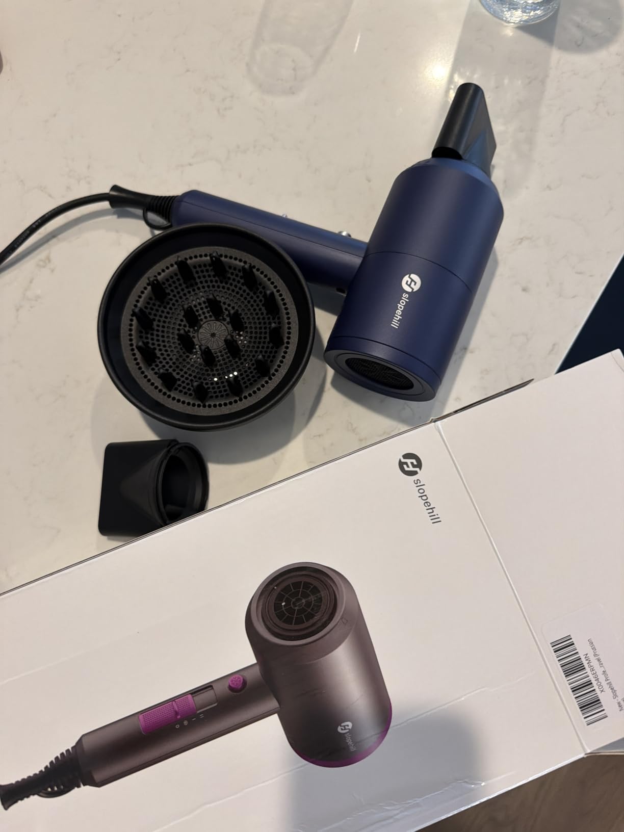 slopehill Professional Ionic Hair Dryer, Powerful 1800W Fast Drying Low Noise Blow Dryer with 2 Concentrator Nozzle 1 Diffuser Attachments for Home Salon Travel customer photo 2