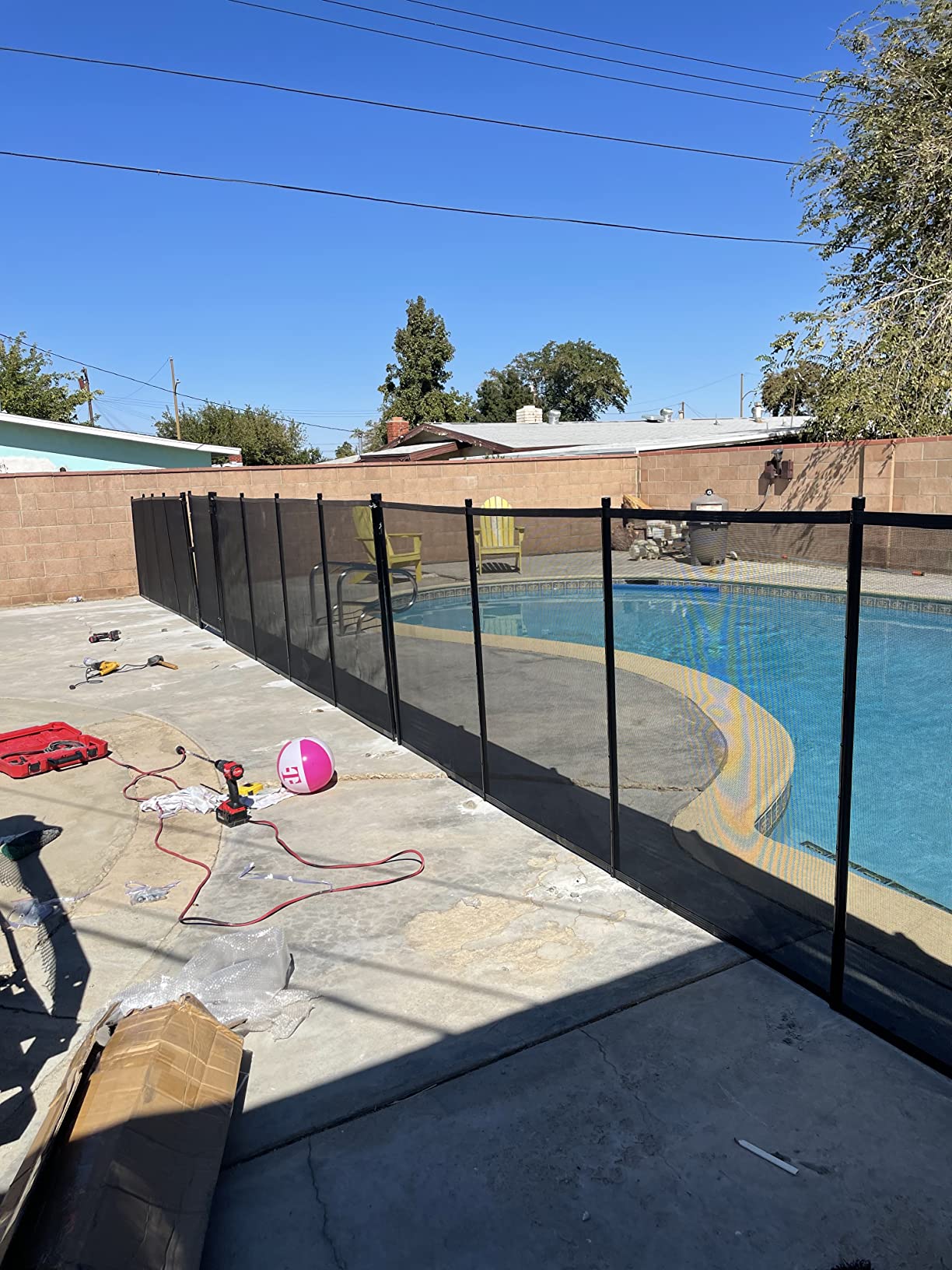Happybuy Pool Fence, 4FTx 72FT DIY Pool Fences for Inground Pools, Removable Child Safety Pool Fencing, Swimming Pool Fence in Ground for Kids Safety, Black Pool Mesh to Protect Kids customer photo 1