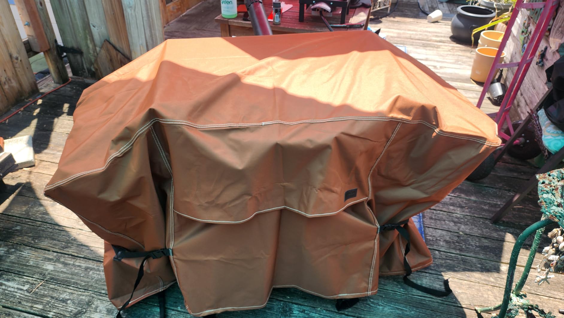 NettyPro Grill Cover for Outdoor Grill 56 Inch Waterproof Heavy Duty, Brown customer photo 1