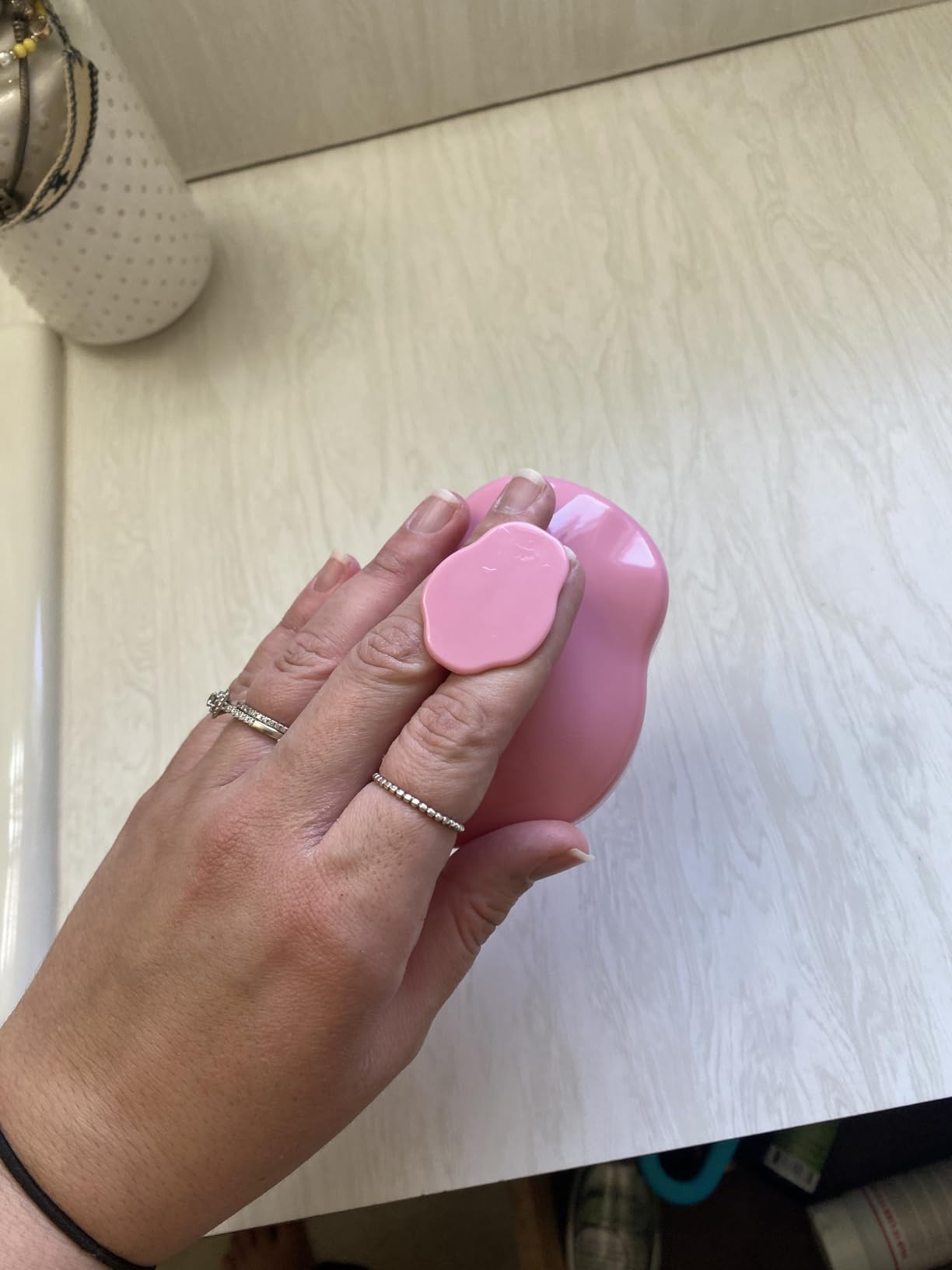URTHEONE Soft Silicone Hair Scalp Massager Shampoo Brush for Wet Dry Oily Curly Straight Thick Thin Rough Long Short Natural Men Women Kids Pets Hair Care Tools（Pink customer photo 2
