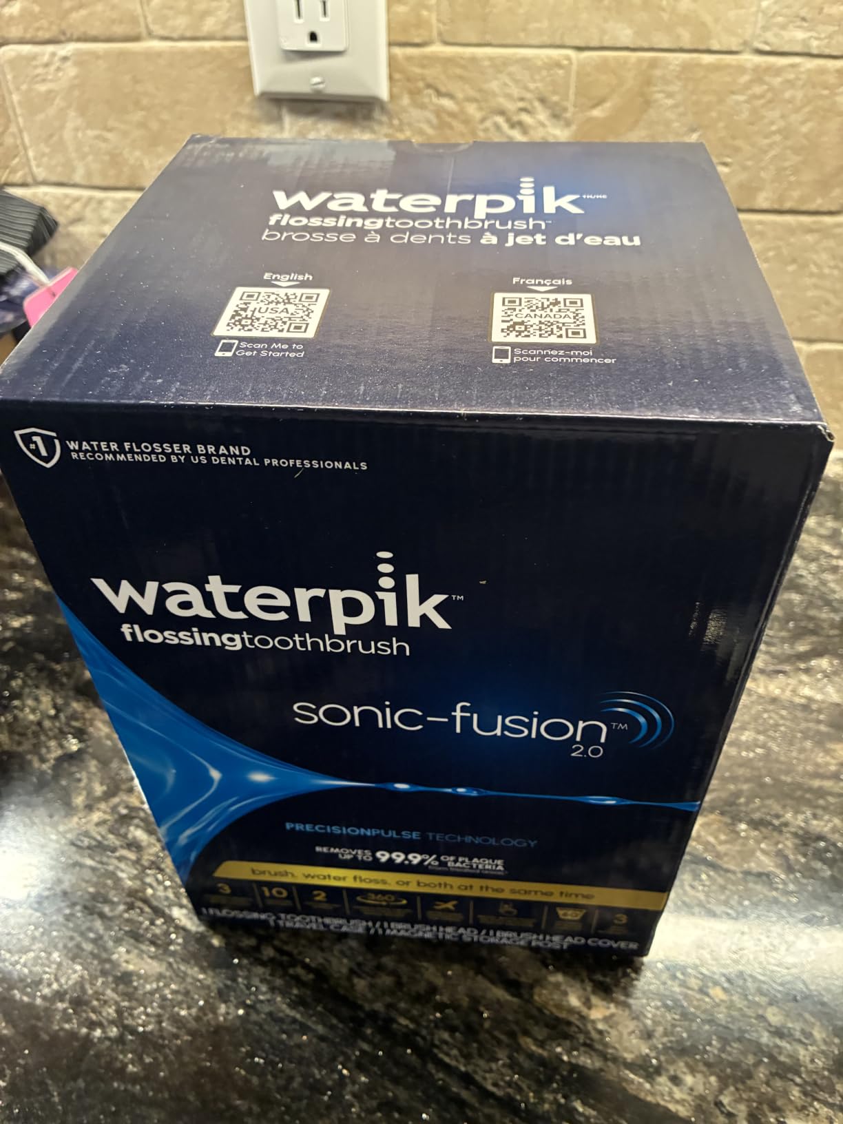 Waterpik Sonic-Fusion Flossing Electric Toothbrush Water Flosser, Black customer photo 1