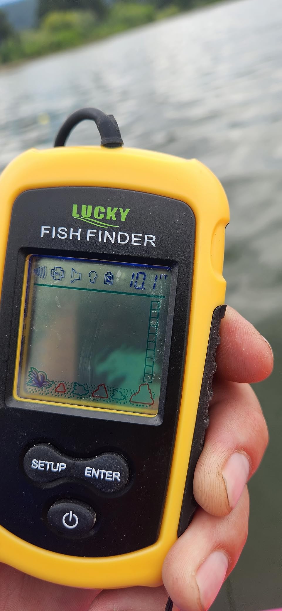 LUCKY Kayak Portable Fish Depth Finder Water Handheld Fish Finder Sonar Castable Kayak Boat Fishfinder Transducer Fishing LCD Display FFC1108 customer photo 2