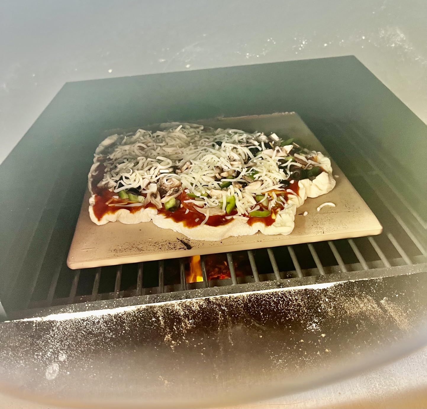 Giantex Wood Fired Pizza Oven with Pizza Stone, Peel, Waterproof Cover, Cooking Grids, Wheels for Outside Camping, Outdoor Backyard Party (64 Inch) customer photo 2