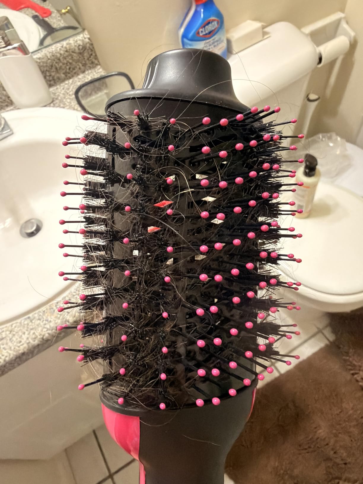 Dimecano Hair Dryer Brush, 4 in 1 One Step Hair Dryer and Styler Volumizer, Professional Hot Air Brush with Negative Ion Anti-frizz Blowout for Drying, Straightening, Salon, Black Pink customer photo 1