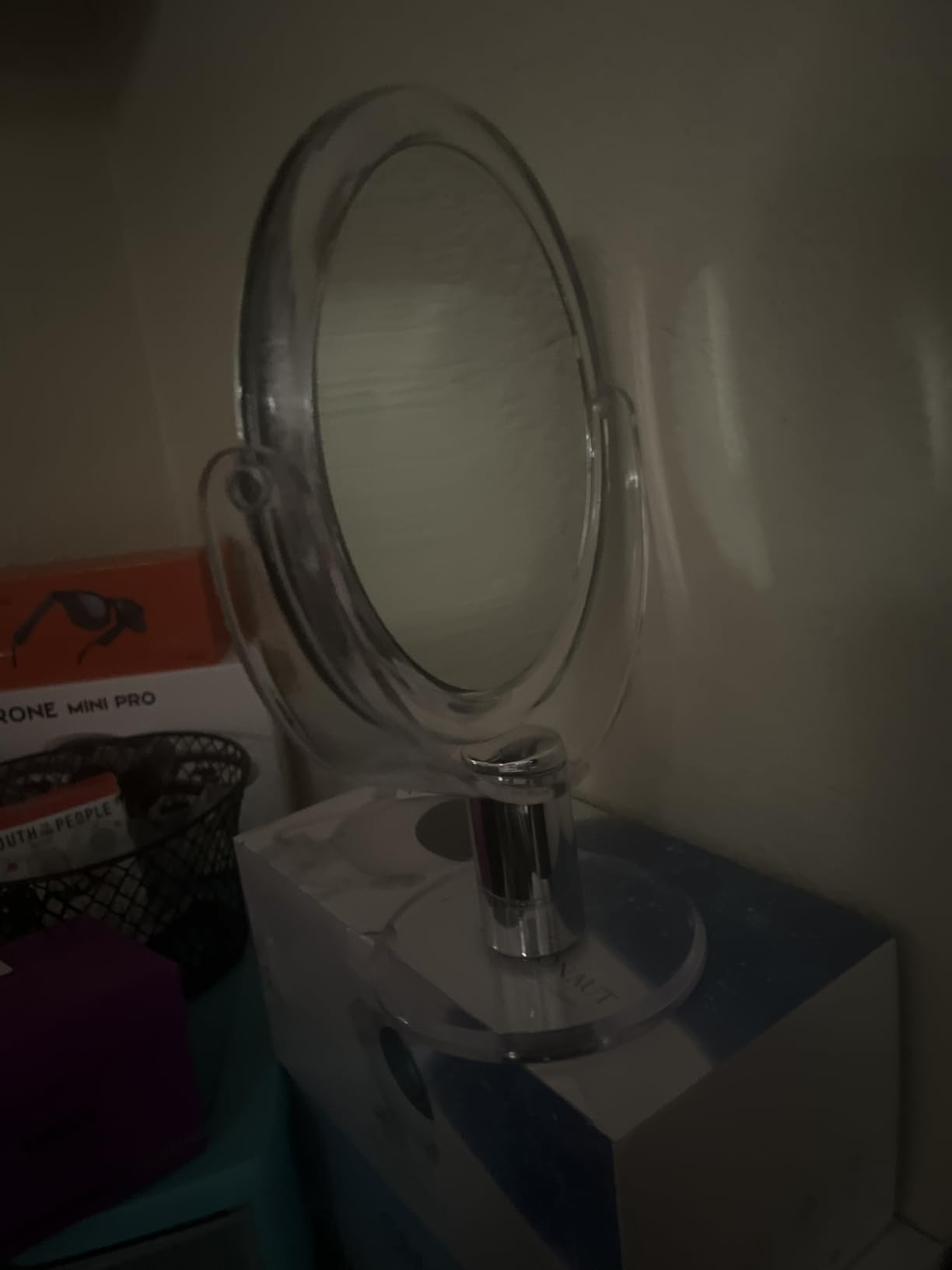 CLSEVXY Vanity Makeup Mirror with Stand, 1X/15X Magnification Double Sided 360 Degree Swivel, Portable Table Desk Counter top Magnifying Mirror, Tabletop Mirror for Bedroom or Dorm Room, 6.25 Inch customer photo 2