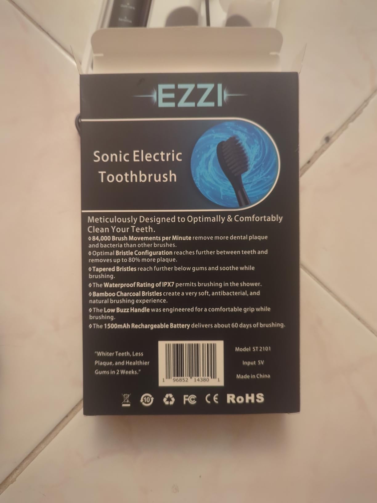 EZZI Sonic Electric Toothbrush | Ultra Soft Tapered Bristles | 60-Day Rechargeable Battery | 42,000 Vibrations/Min | for Adults, Sensitive Teeth, Receding Gum Disease, Whitening, Braces, Travel customer photo 2