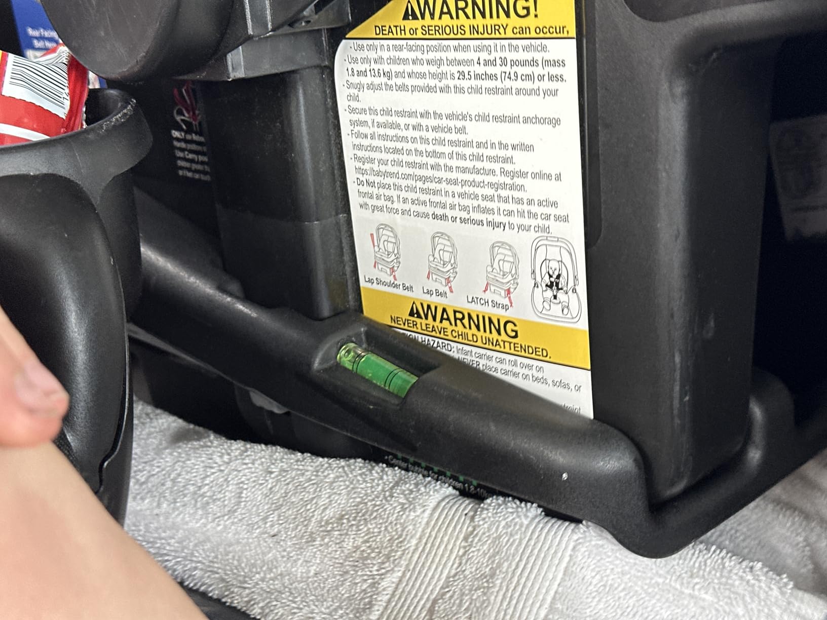 Baby Trend EZ-Lift™ Plus Infant Car Seat Base, Black – Secure Click-in Attachment, Adjustable Recline Positions, Easy-Leveling Setup, Everyday Convenience for Growing Families customer photo 1