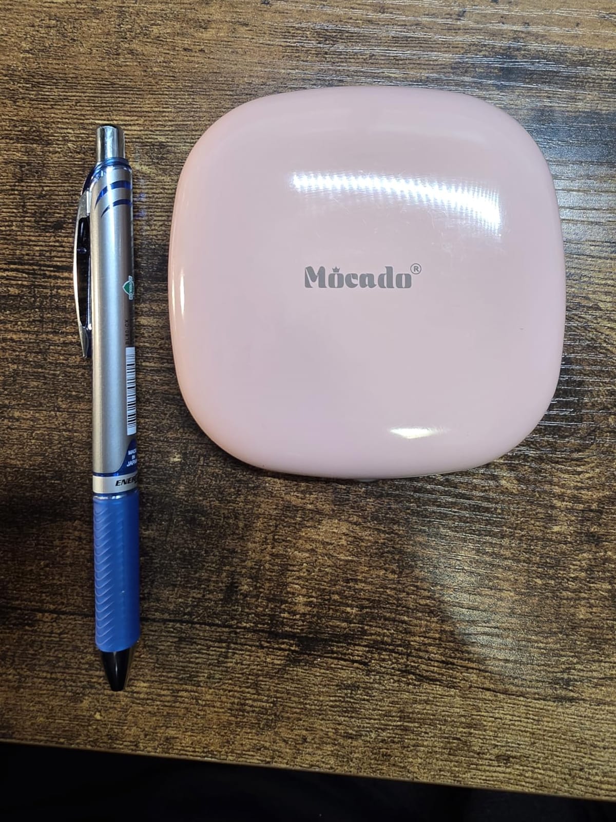 Mocado Compact LED Magnifying Travel Makeup-Mirror - 4 inches 1X/10X Magnification Small Hand Pocket Dimmable Double Sided USB Rechargeable Touch Screen, Portable Tabletop Cosmetic (White) customer photo 2