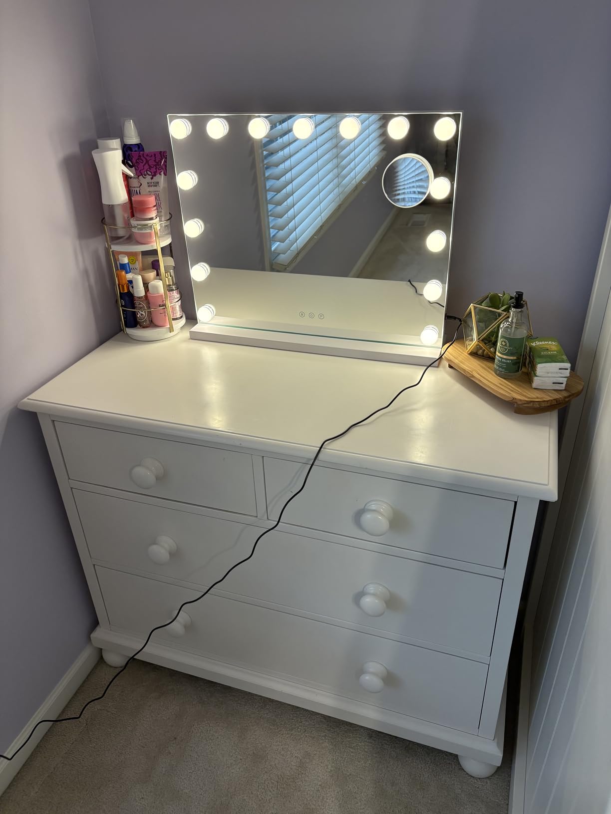 M MIVONDA Hollywood Vanity Vanity, Makeup Mirror with 18 Dimmable LED Bulbs customer photo 1