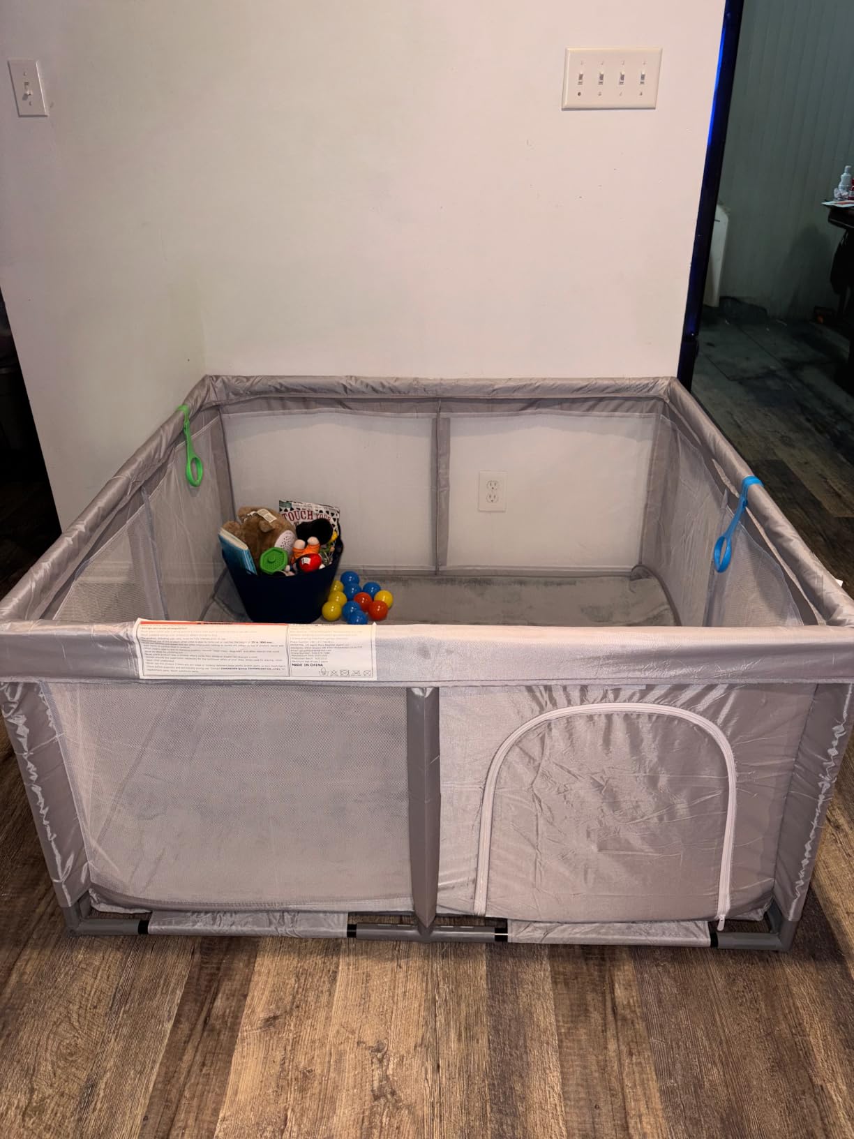 XVISHX Baby Playpen 50 x 50 Inch Play Pen Playards, Playpen for Babies and Toddlers, Baby Playard for Indoor & Outdoor Active Center Game Fence, with Skin-Friendly Fabric and Soft Breathable Mesh Grey customer photo 1
