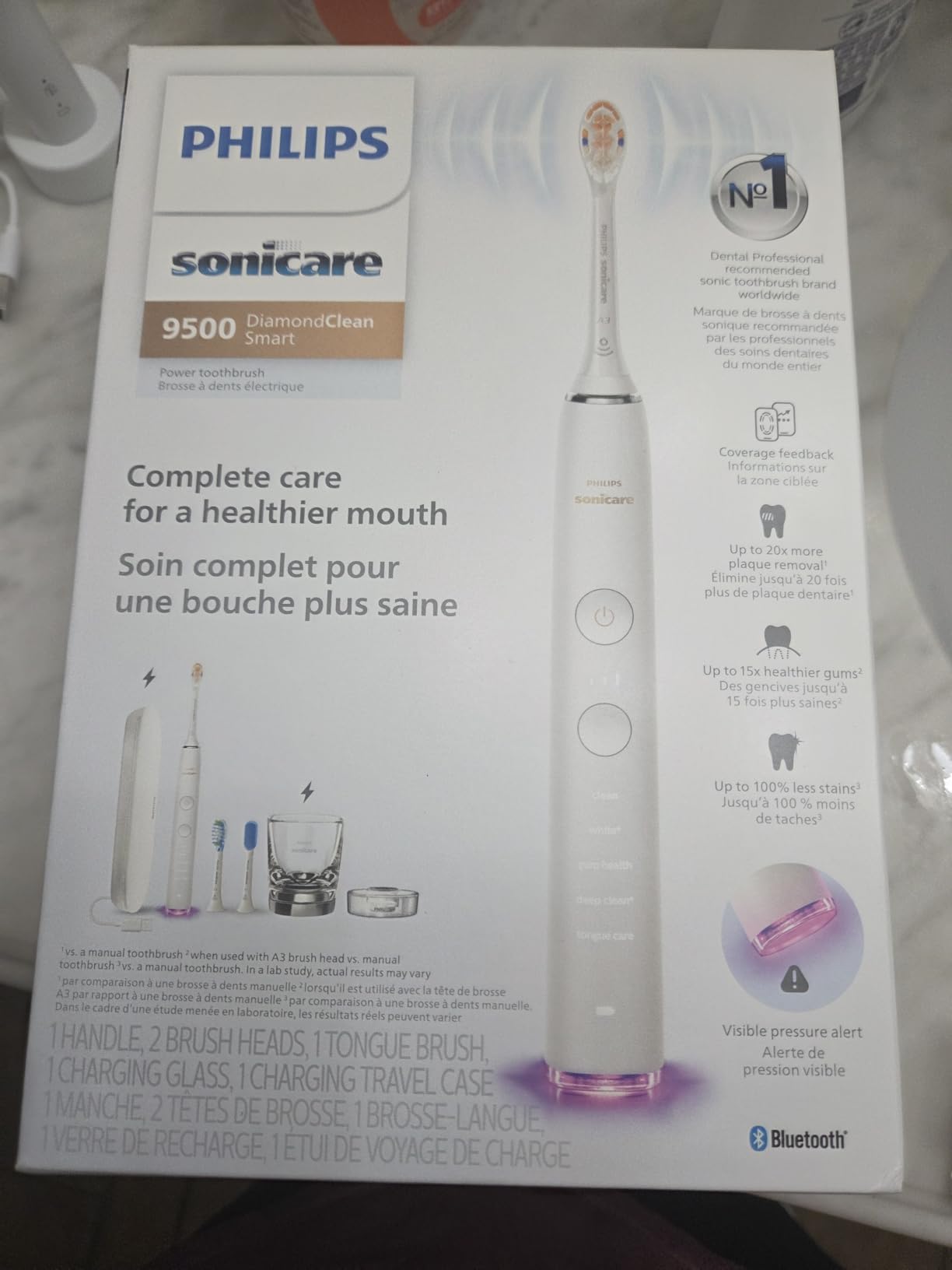 Philips Sonicare DiamondClean 9500 Electric Toothbrush 3 Brush Heads, Black customer photo 2