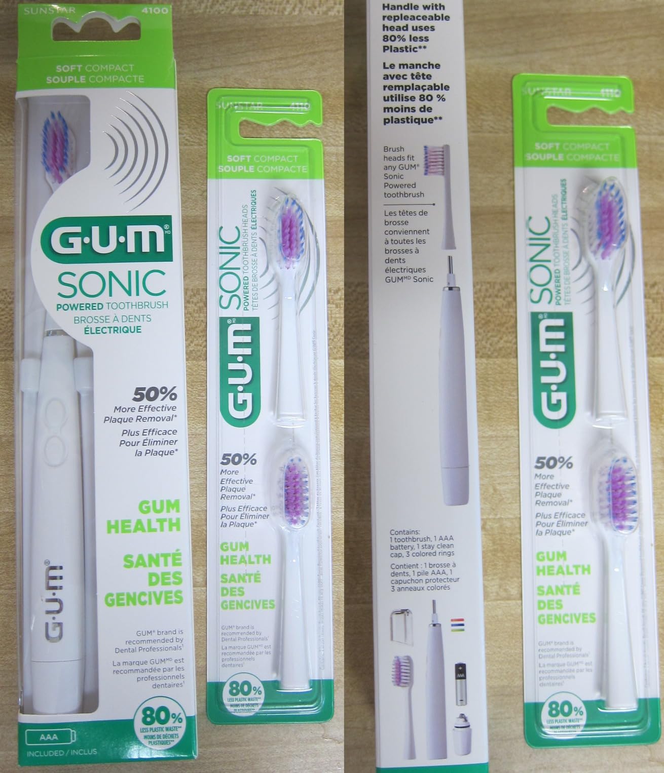 GUM Sonic Powered Toothbrush, White, 1 Handle + 2 Refills customer photo 1
