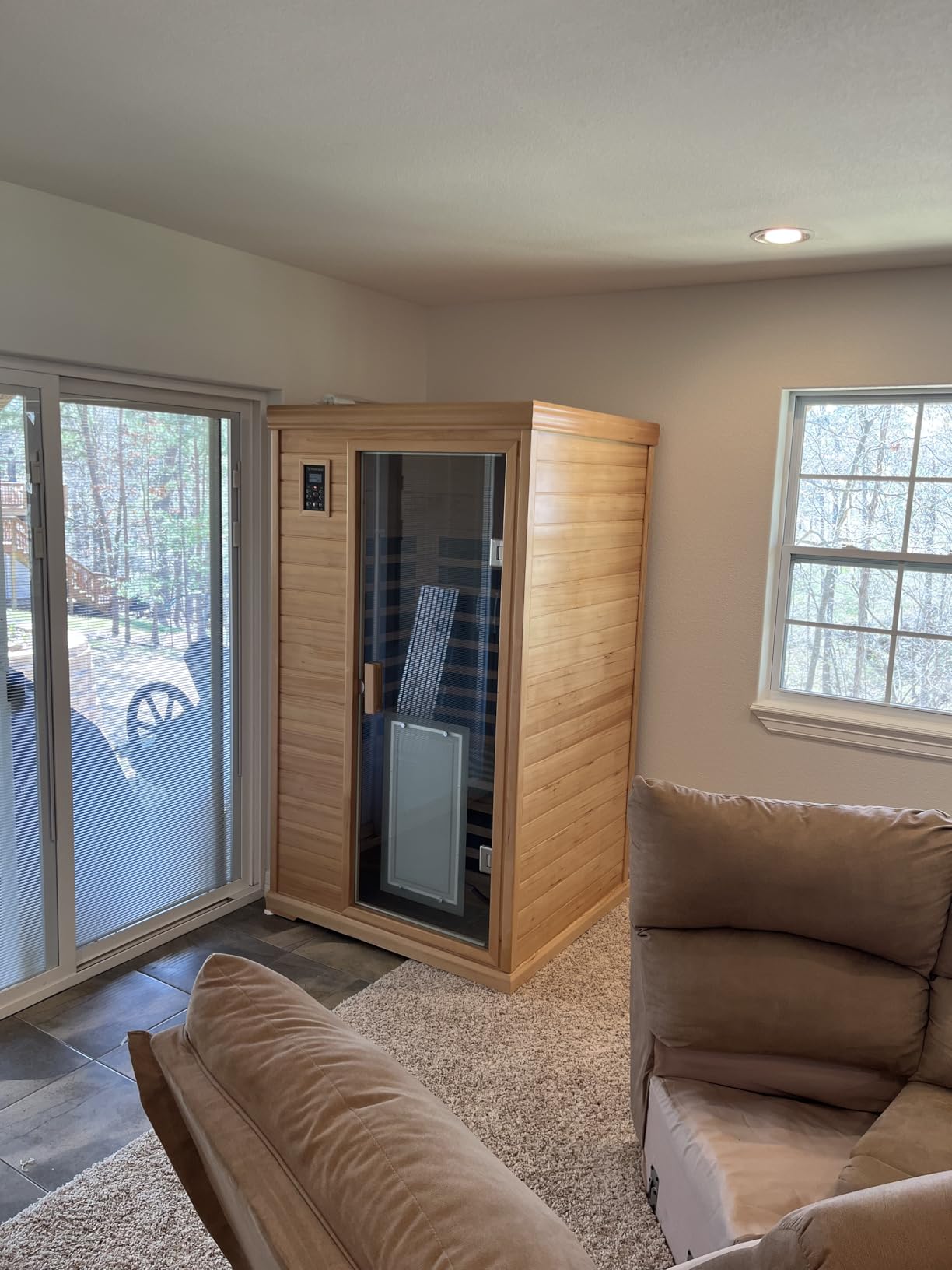 Kanlanth 2 Person Outdoor Sauna for Home, Low EMF Far Infrared Sauna, 1850W customer photo 2