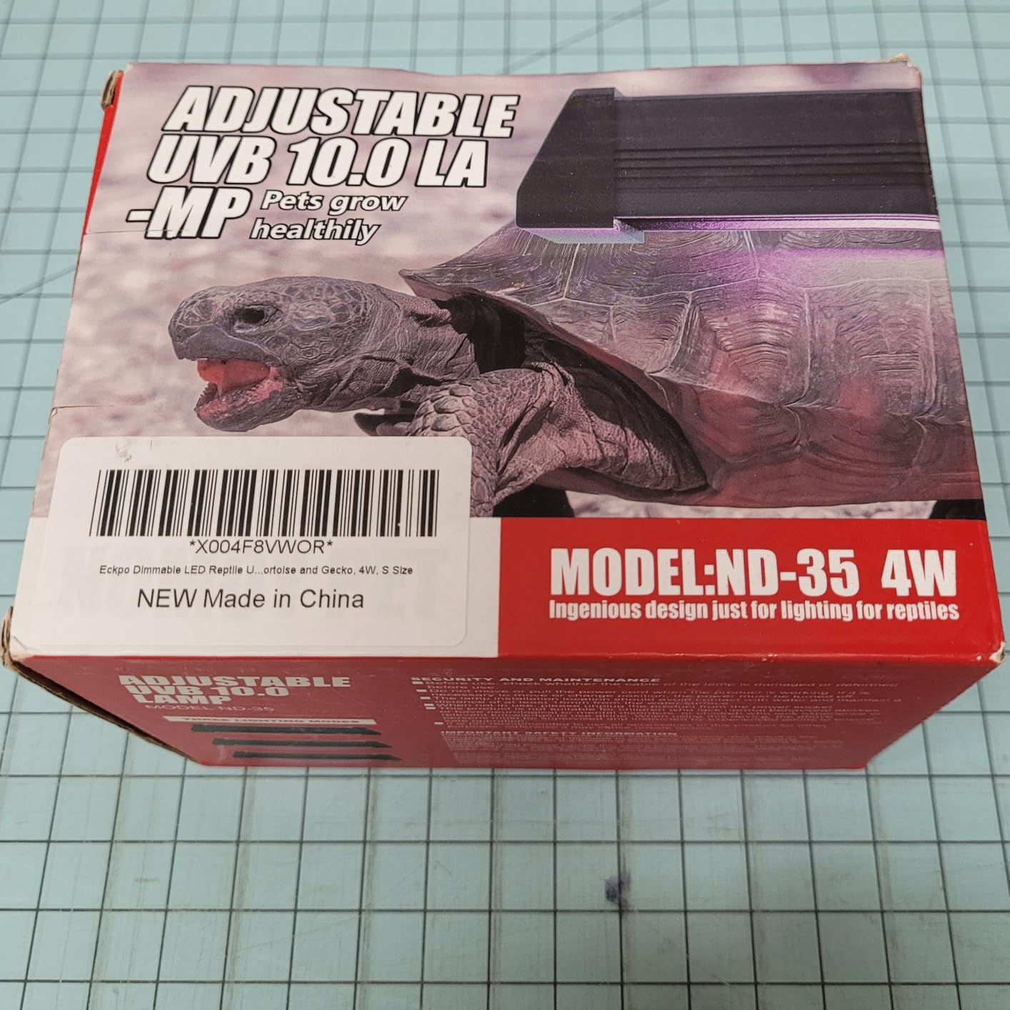 Dimmable LED Reptile UVB Lamp, 8000 Hours UVB Duration for Much Longer Lifespan, Adjustable 4/8/12-Hour Cycles, Suitable for Lizard and Chameleon, 12W, L Size customer photo 1