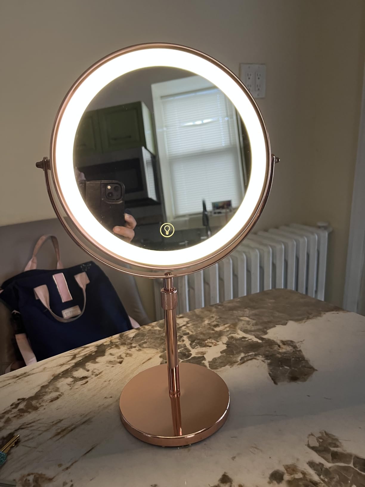 Dienmern Makeup Mirror, 1X/20X Rechargeable Vanity Mirror with Lights customer photo 2