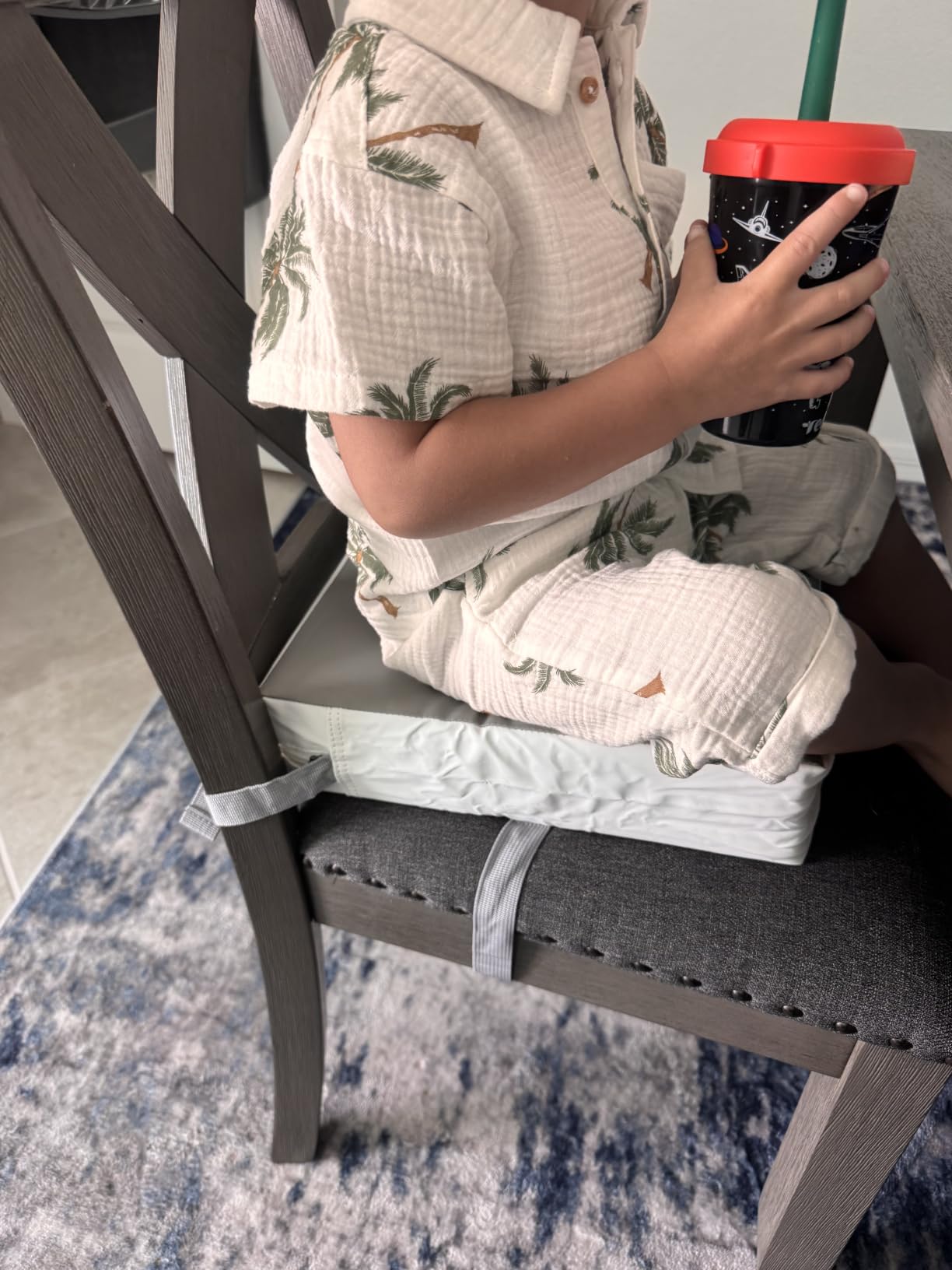 Toddler Booster Seat for Kitchen Chair, Waterproof PU Support Cushion customer photo 2