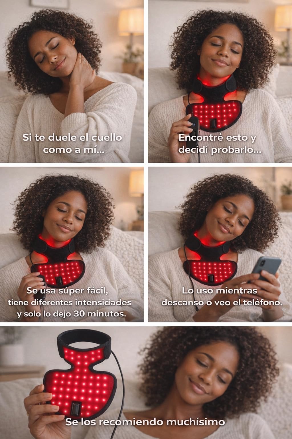 Red Light Therapy for Neck and Chest, Red Light Therapy for Face and Neck Device Portable 660nm Red Light & 850nm Near Infrared Light Therapy for Body for Skin Tightening customer photo 1