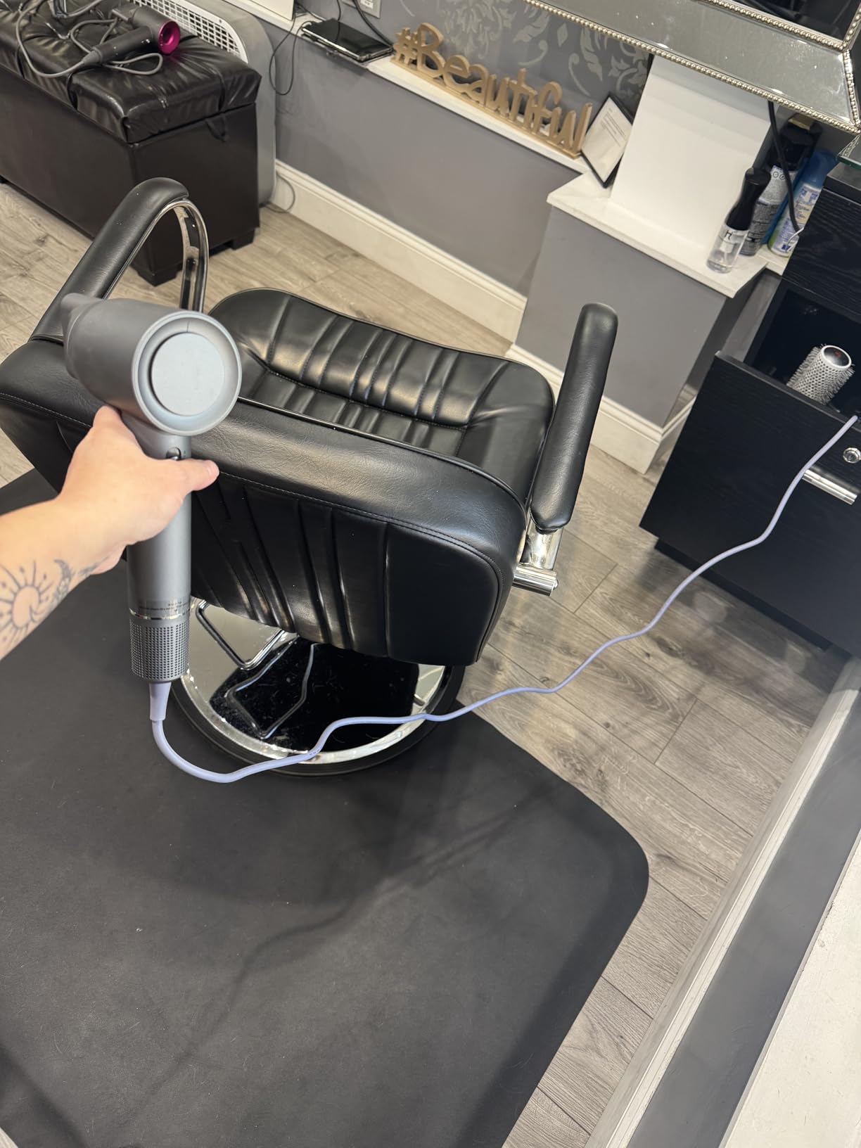 Fast Drying Without Extreme Heat, High-Speed Hair Dryer with 500M Negative Ions for Smooth, Frizz-Free Hair, Low-Noise Lightweight Blow Dryer with Diffuser & Concentrator, Gunmetal customer photo 2