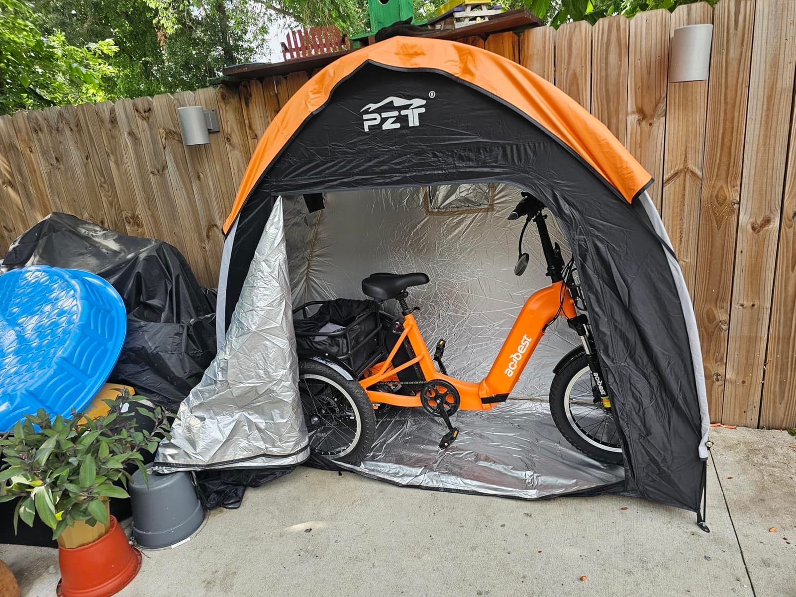 Upgraded Bike Tent with Rain Cover, Outdoor Storage Shed for 2-3 Bikes customer photo 2