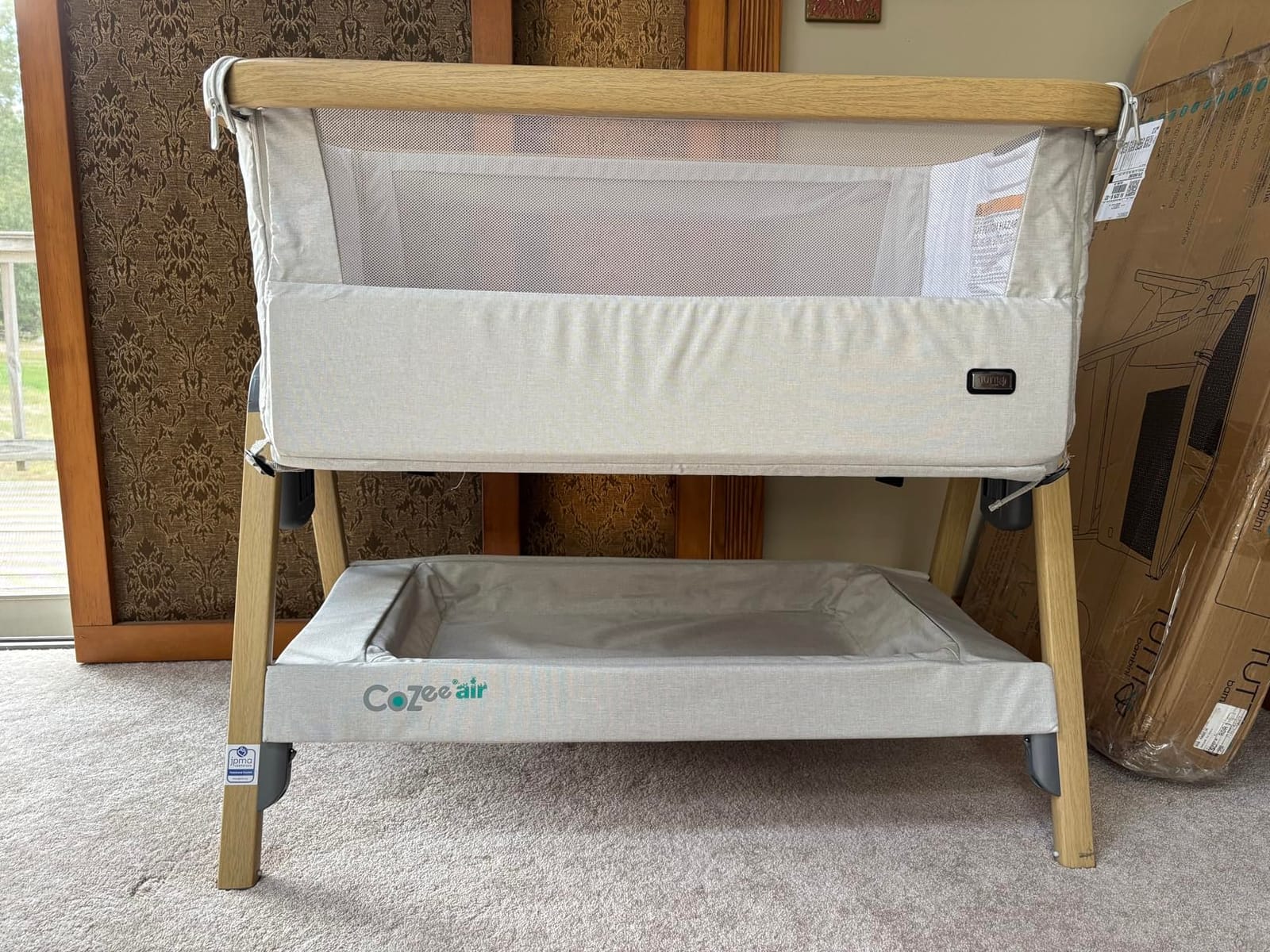 Tutti Bambini CoZee® Go 3-in-1 Foldable Baby Playpen, Portable Bassinet & Travel Crib | Playard with Mattress Included | Birth to 3 Years (Oak & Charcoal) customer photo 2