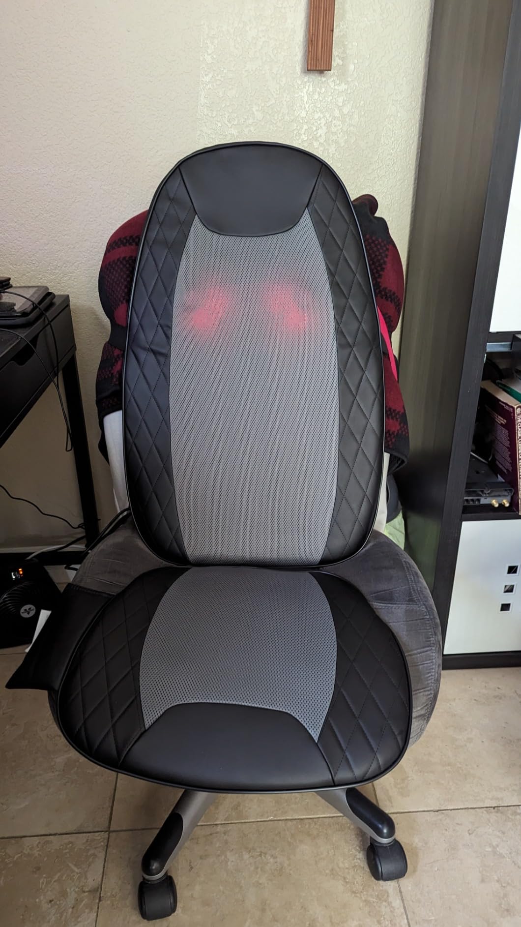 CuPiLo Shiatsu Neck & Back Massager with Heat, Massage Chair Pad Cushion for Stress Relief, Inflatable Flaps Back Support, Kneading or Rolling Chair Seat Massage customer photo 1