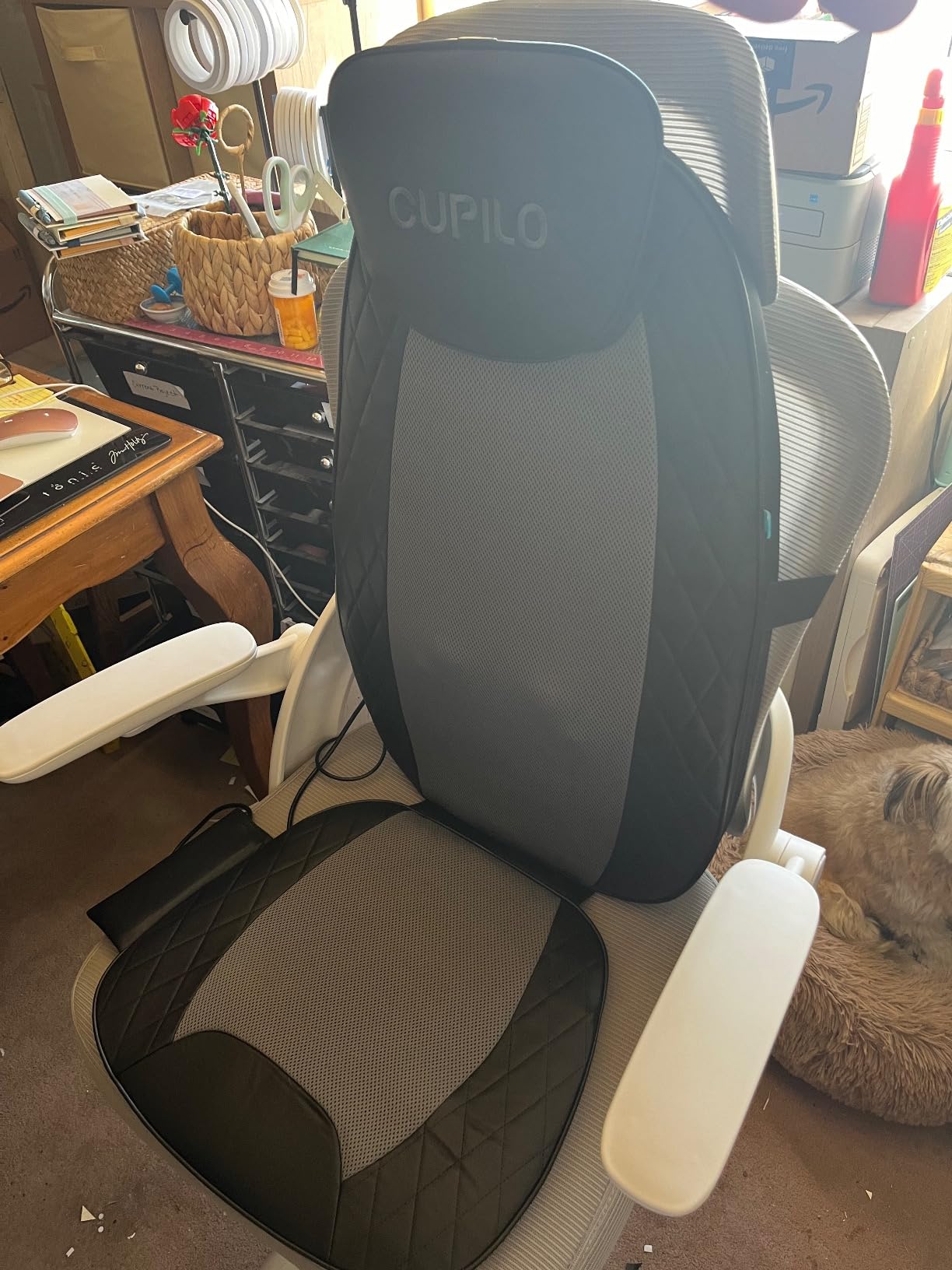 CuPiLo Shiatsu Neck & Back Massager with Heat, Massage Chair Pad Cushion for Stress Relief, Inflatable Flaps Back Support, Kneading or Rolling Chair Seat Massage customer photo 2